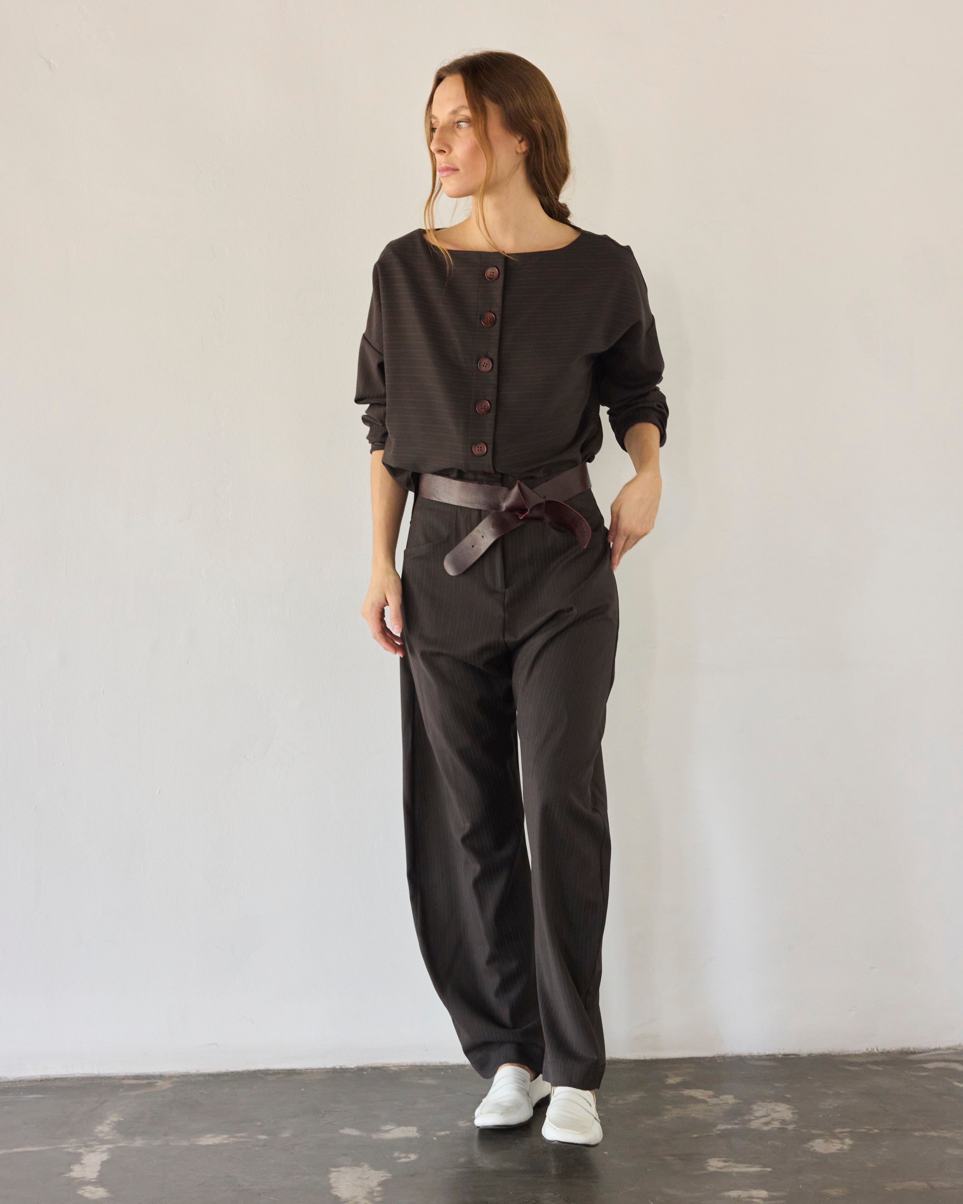 Chaquetilla Bouquete Listada Café