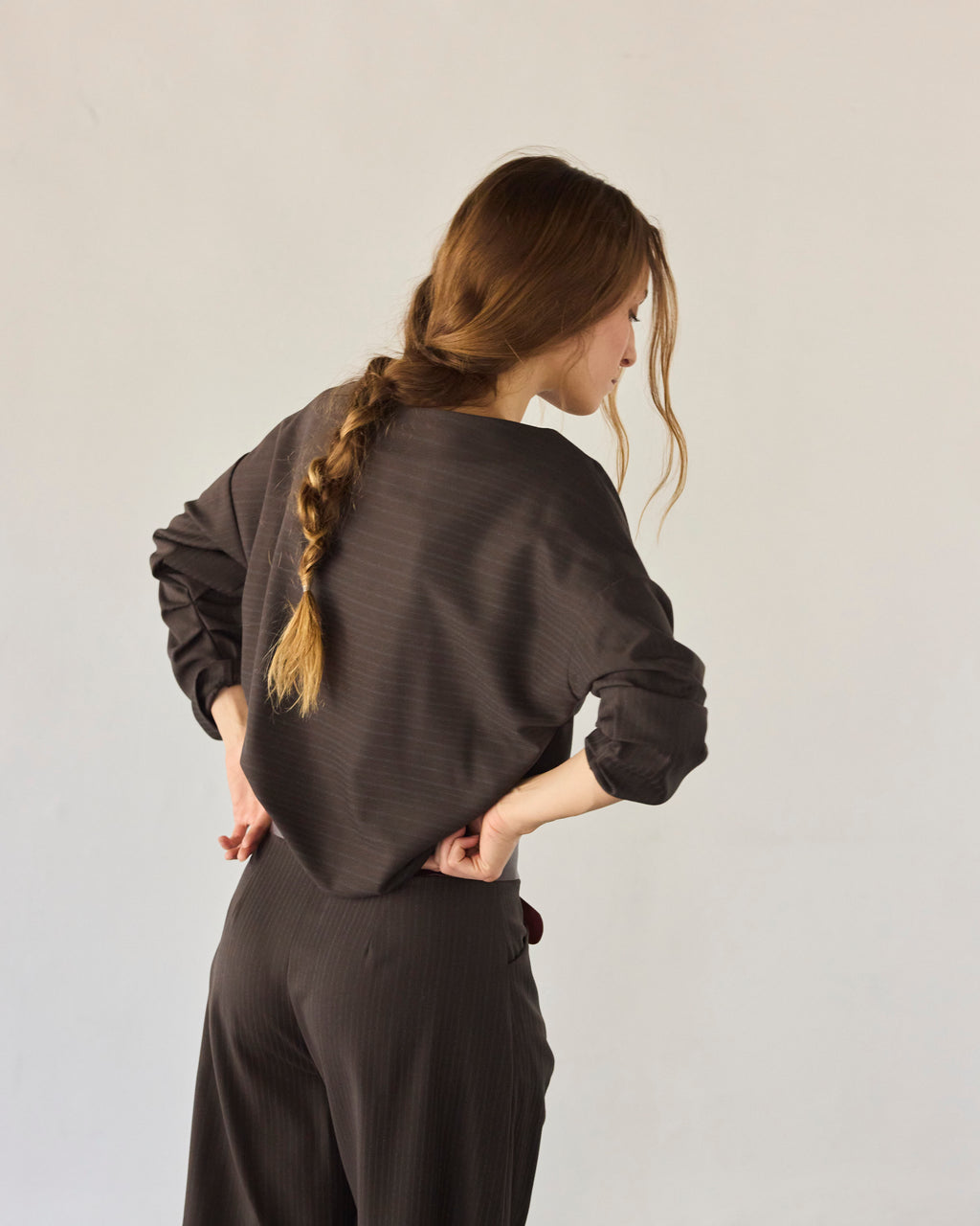 Chaquetilla Bouquete Listada Café