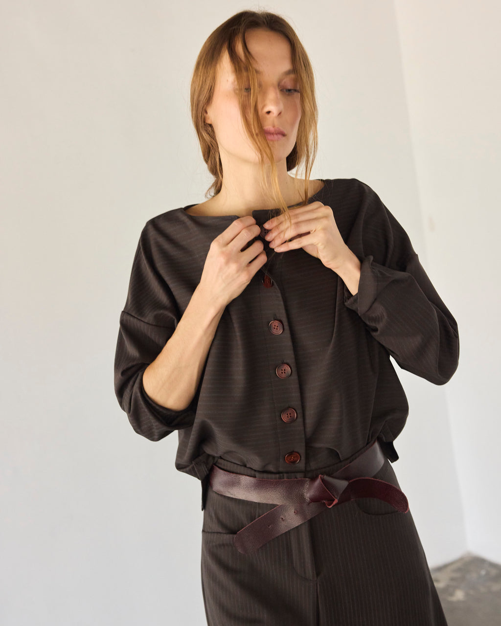 Chaquetilla Bouquete Listada Café