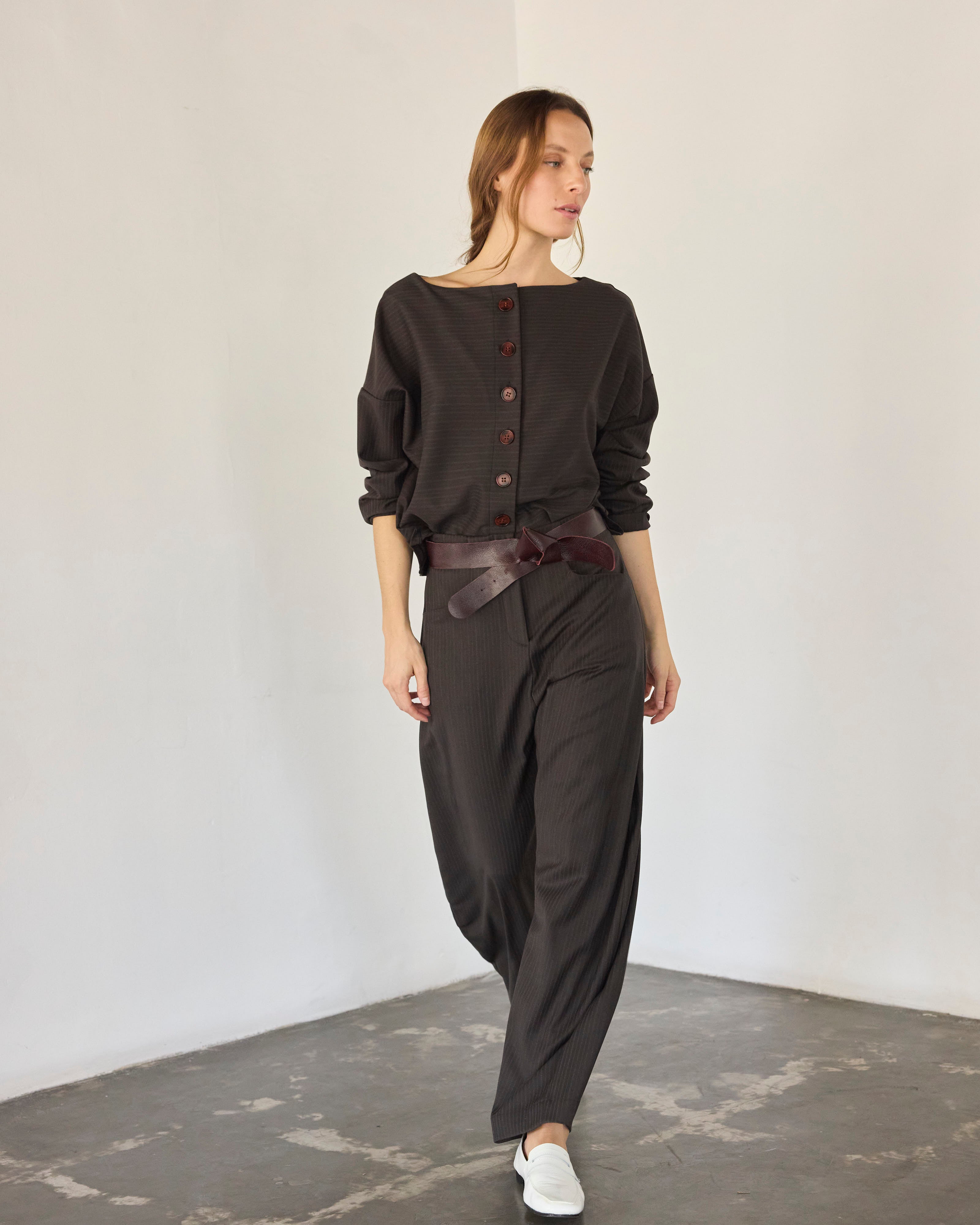 Chaquetilla Bouquete Listada Café