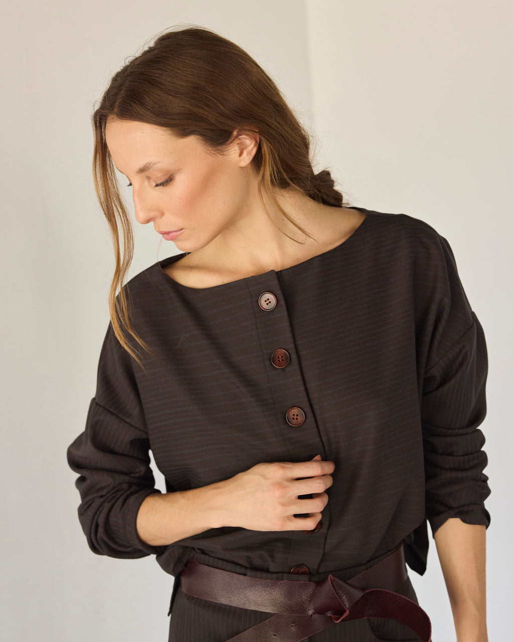 Chaquetilla Bouquete Listada Café