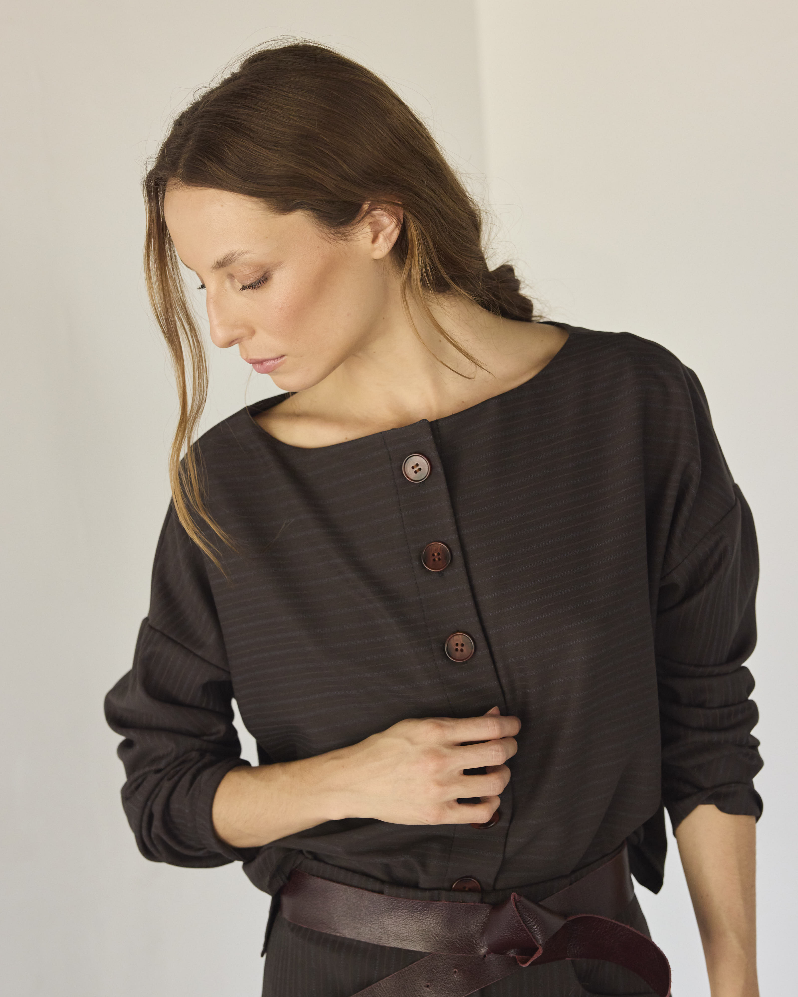 Chaquetilla Bouquete Listada Café