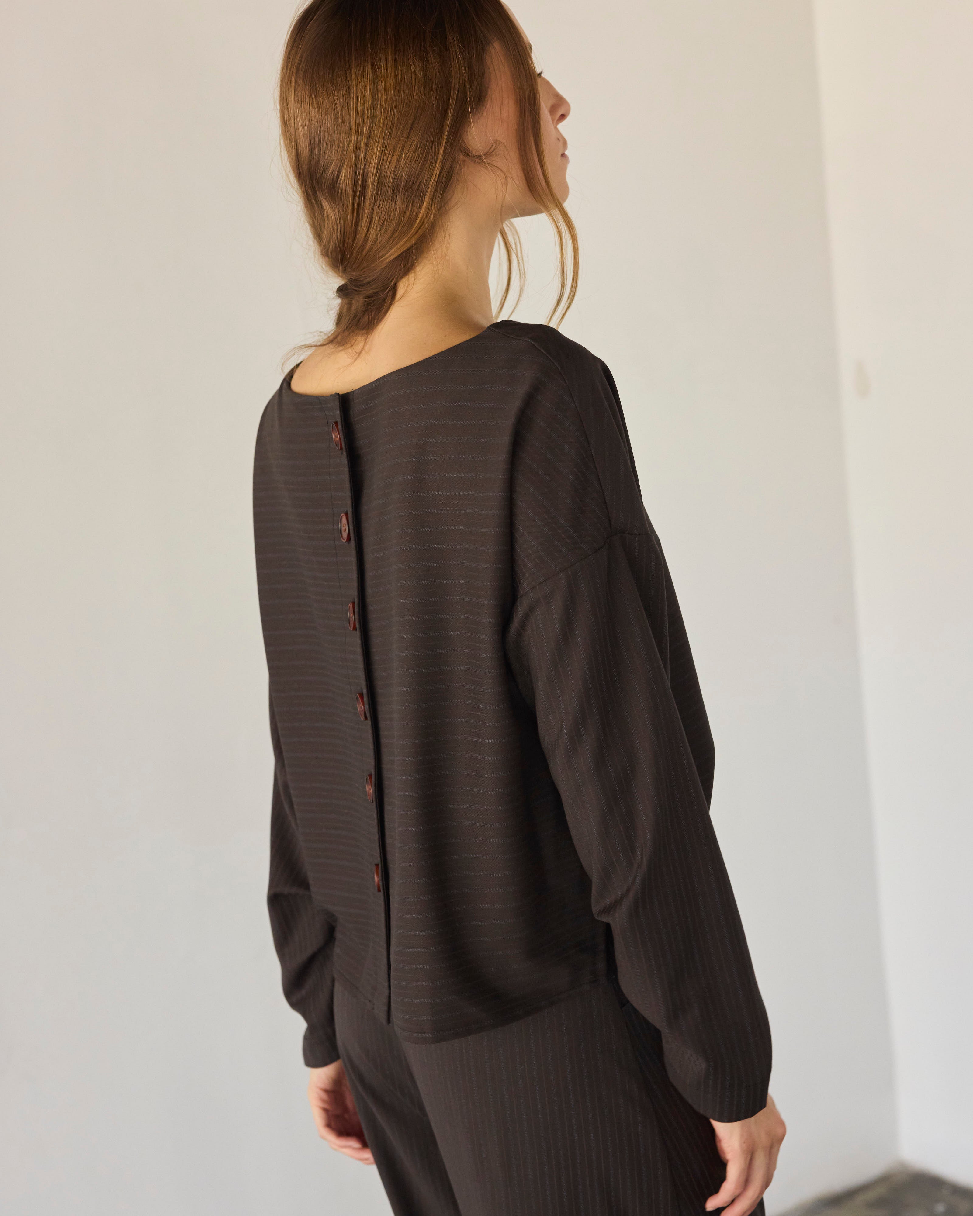 Chaquetilla Bouquete Listada Café