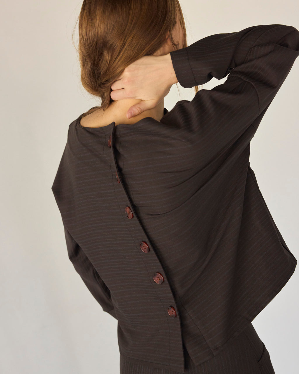 Chaquetilla Bouquete Listada Café