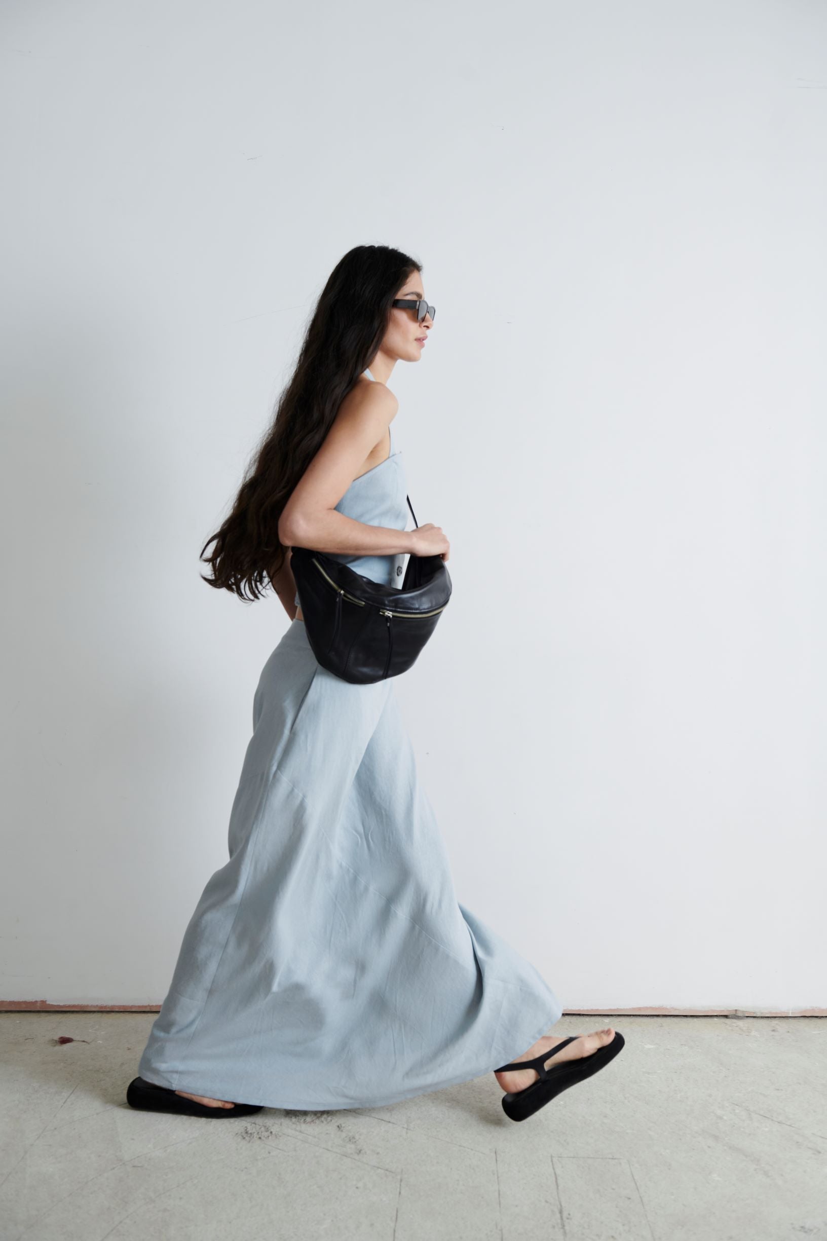 Falda Ziggy Lino Celeste