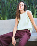 Top Chaleur 100% Lino Verde Agua