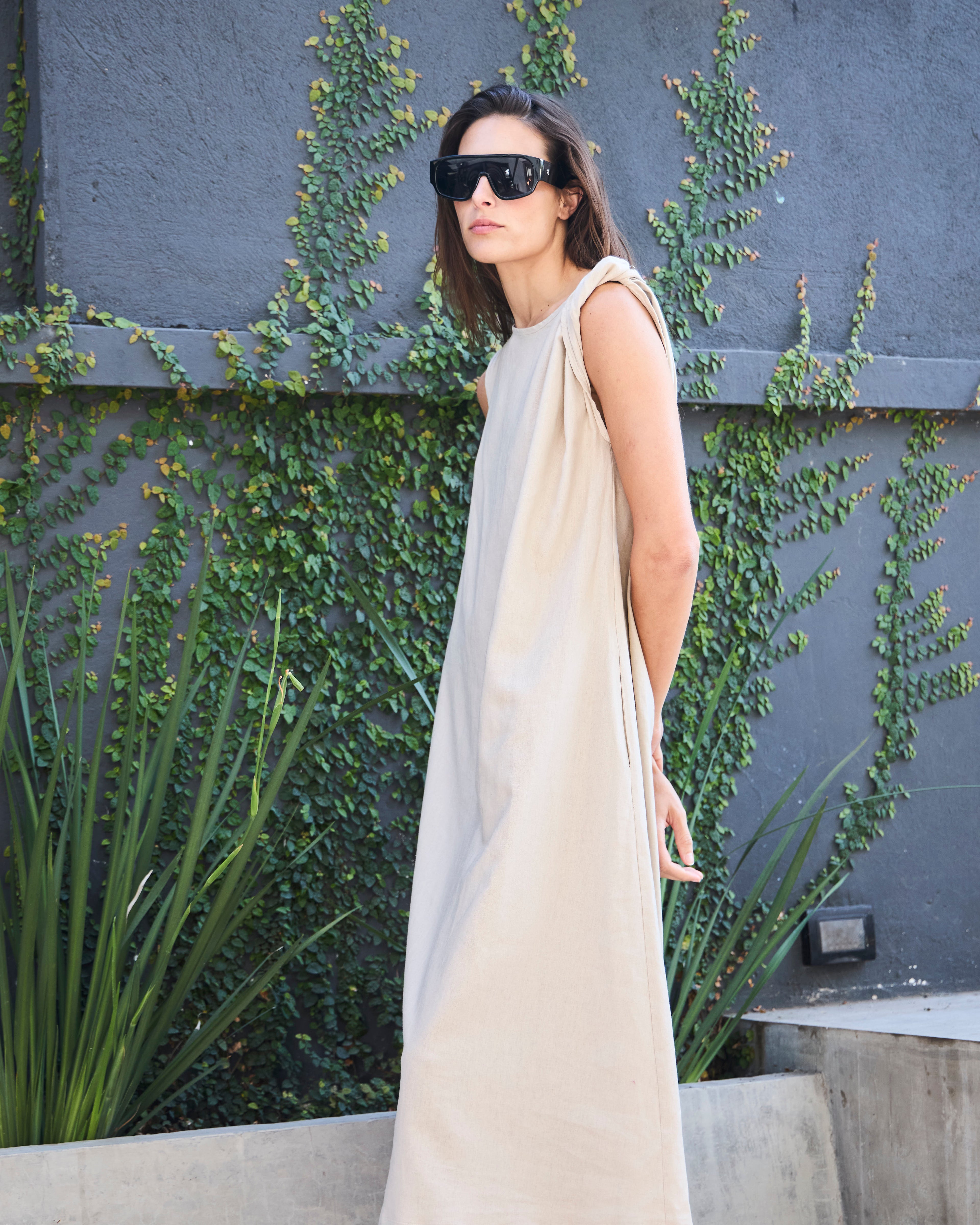 Vestido Coeur Lino Beige