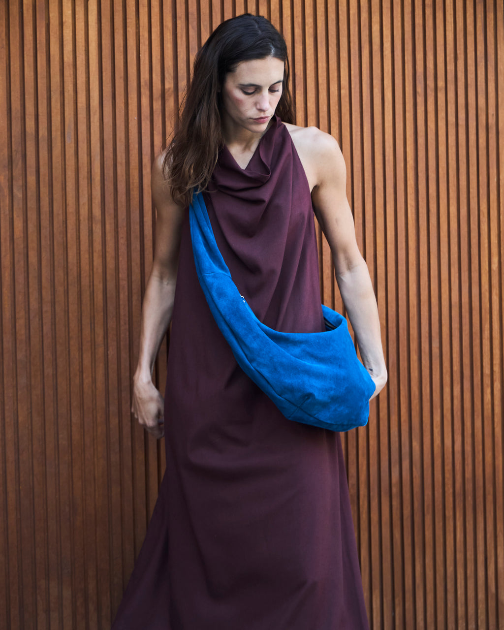 Vestido Drapeado Vie Lino Carmenere