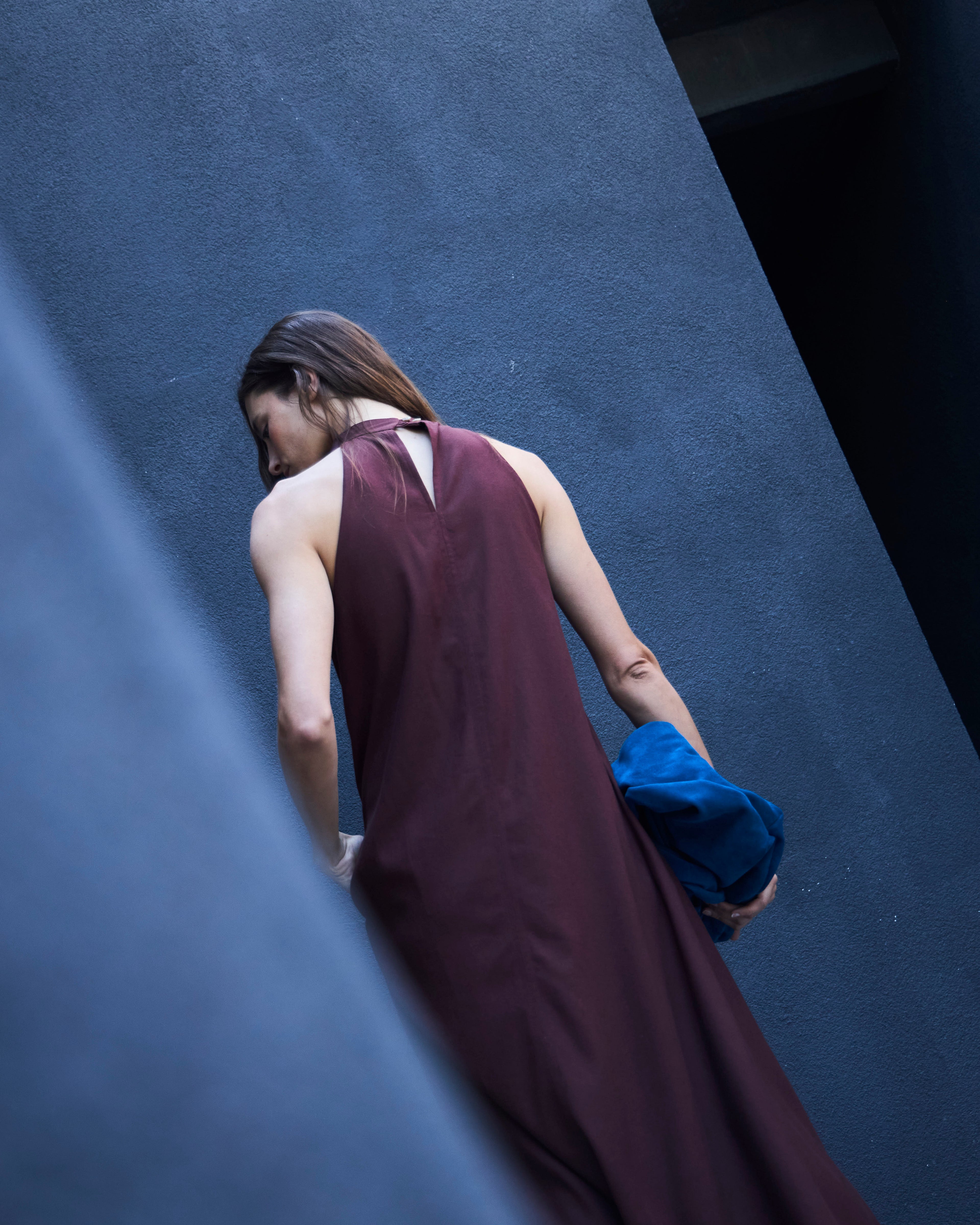 Vestido Drapeado Vie Lino Carmenere