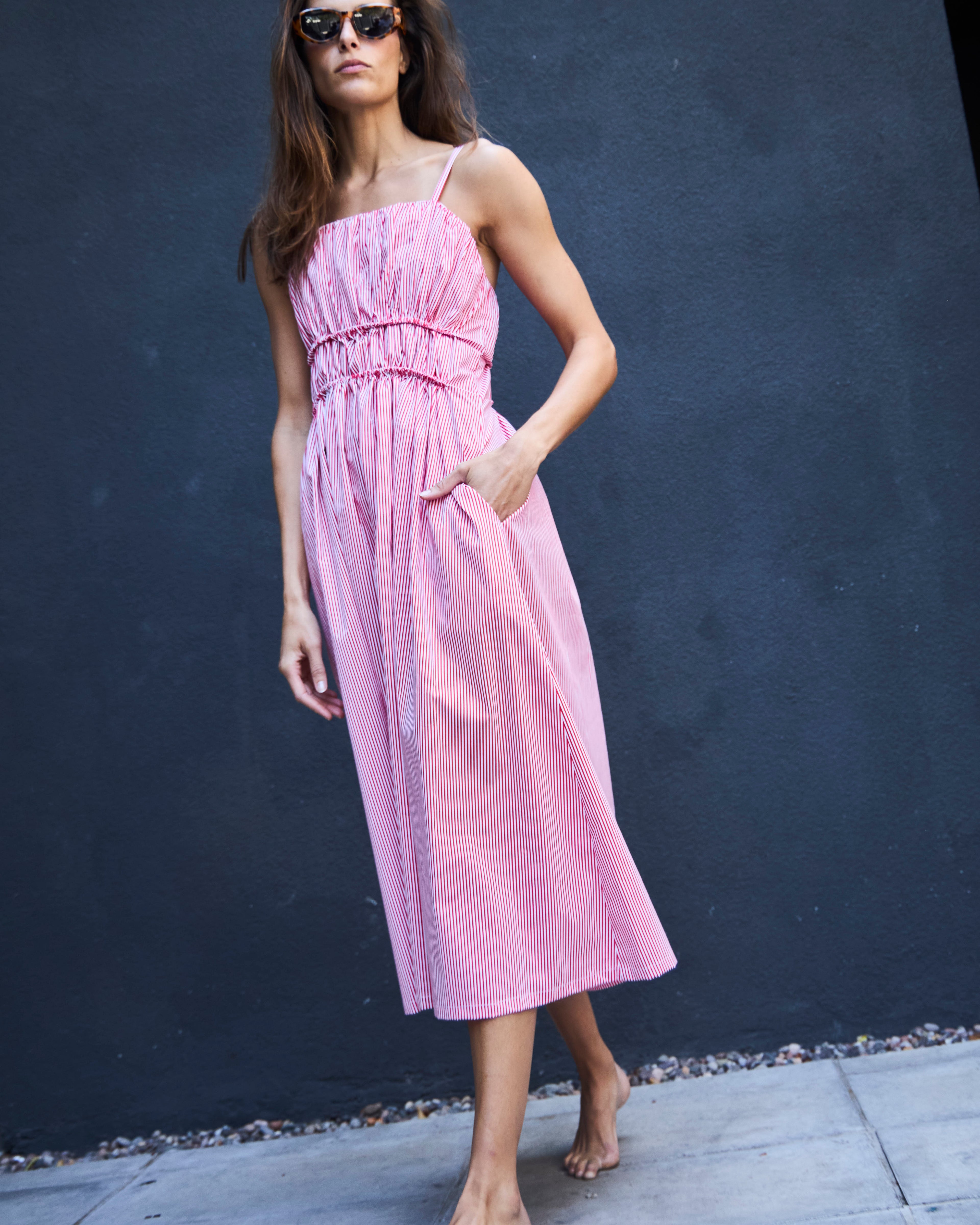 Vestido Rotterdam Listado Rojo