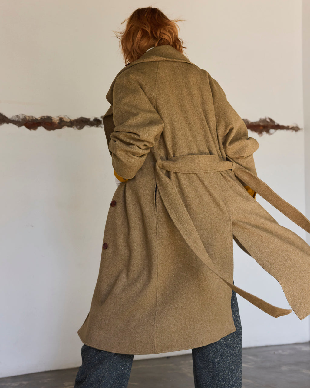 Abrigo Pivoine Lana Senape