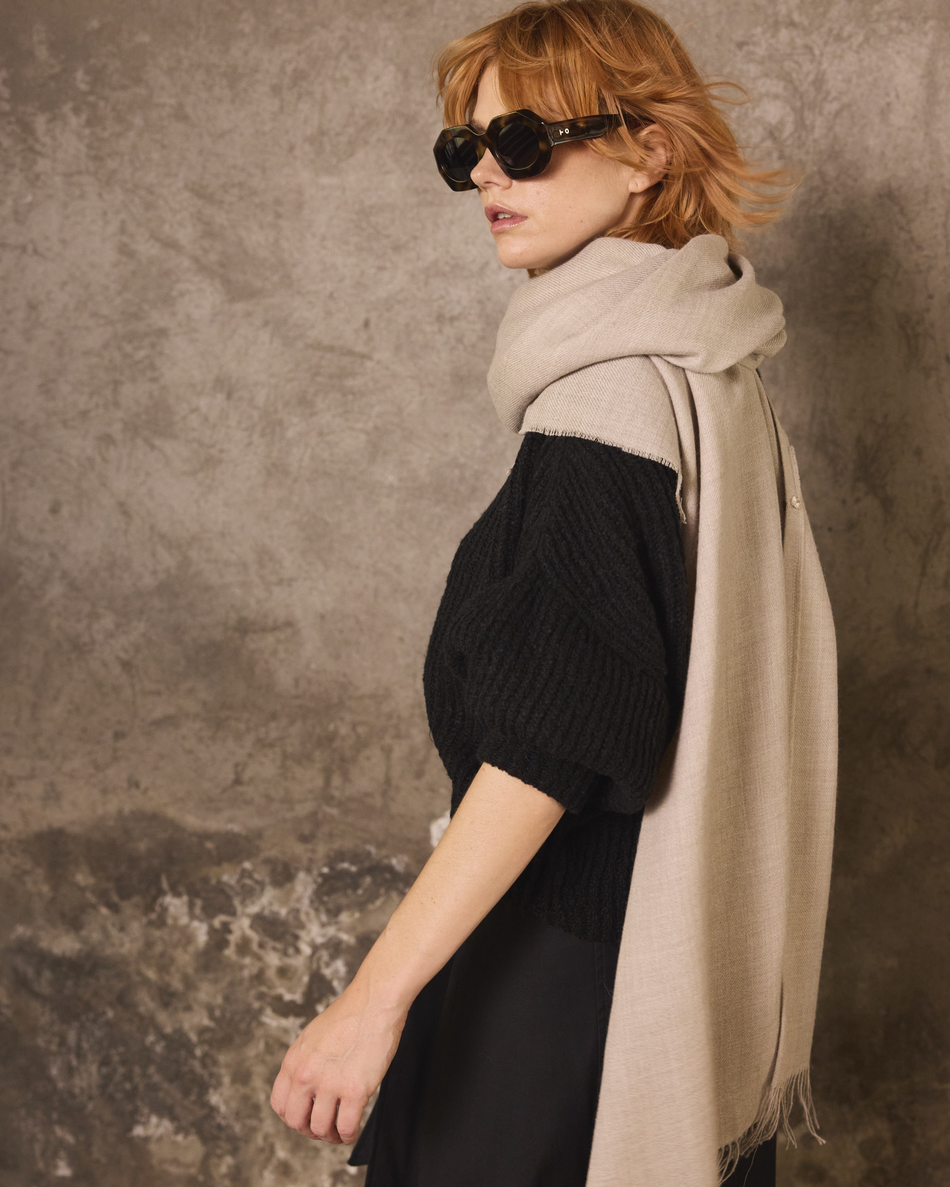 Bufanda Lavande 100% Baby Alpaca Champagne