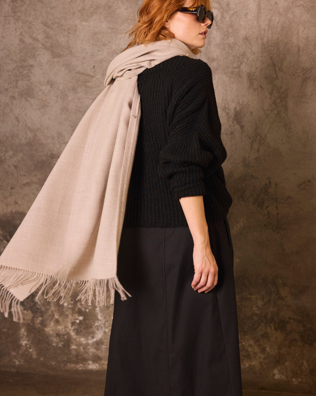 Bufanda Lavande 100% Baby Alpaca Champagne