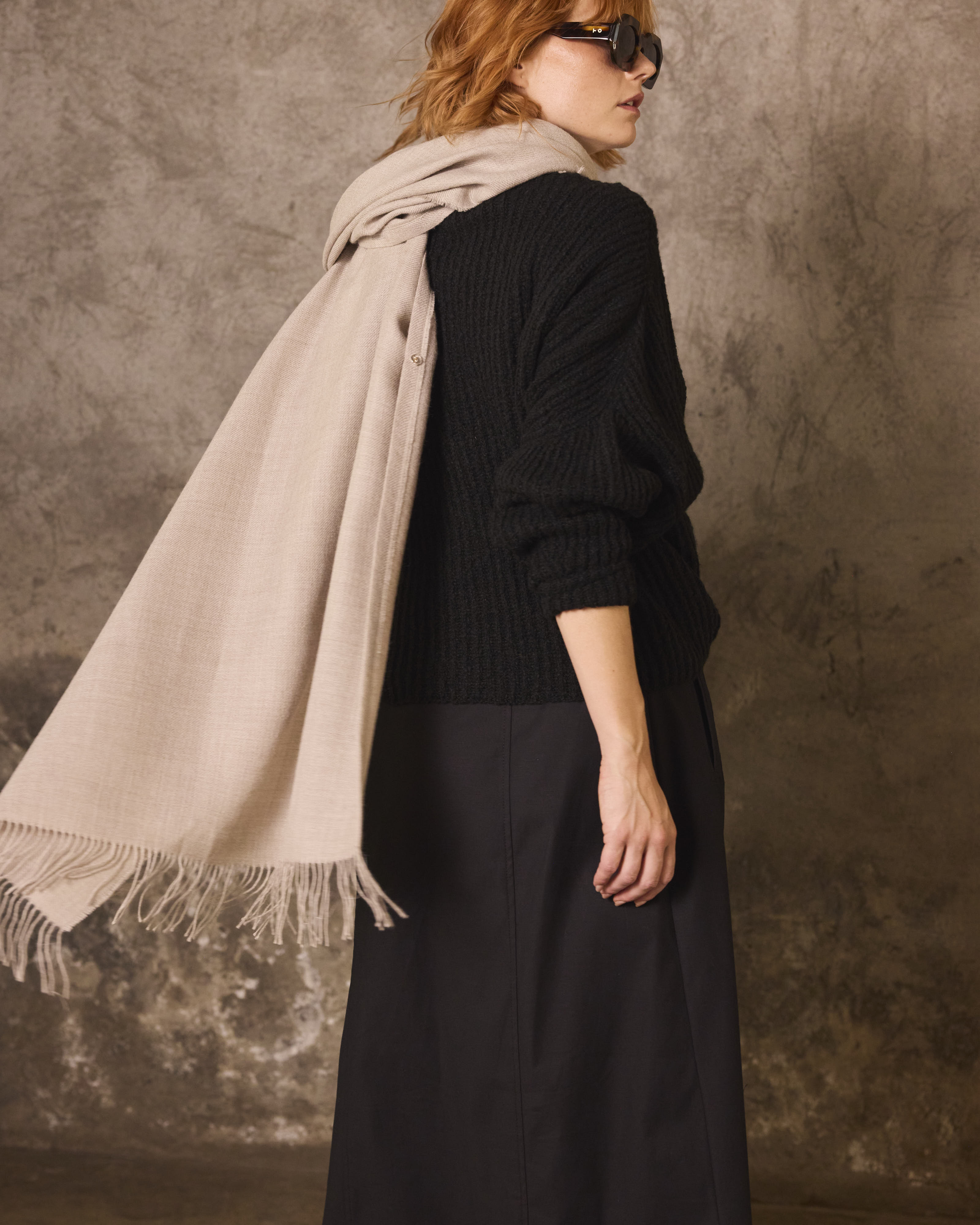 Bufanda Lavande 100% Baby Alpaca Champagne