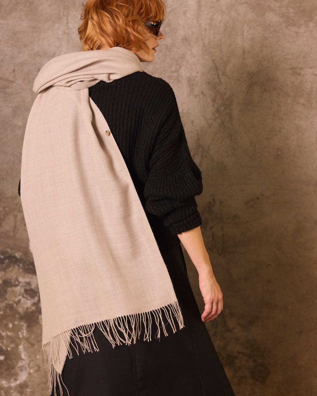 Bufanda Lavande 100% Baby Alpaca Champagne