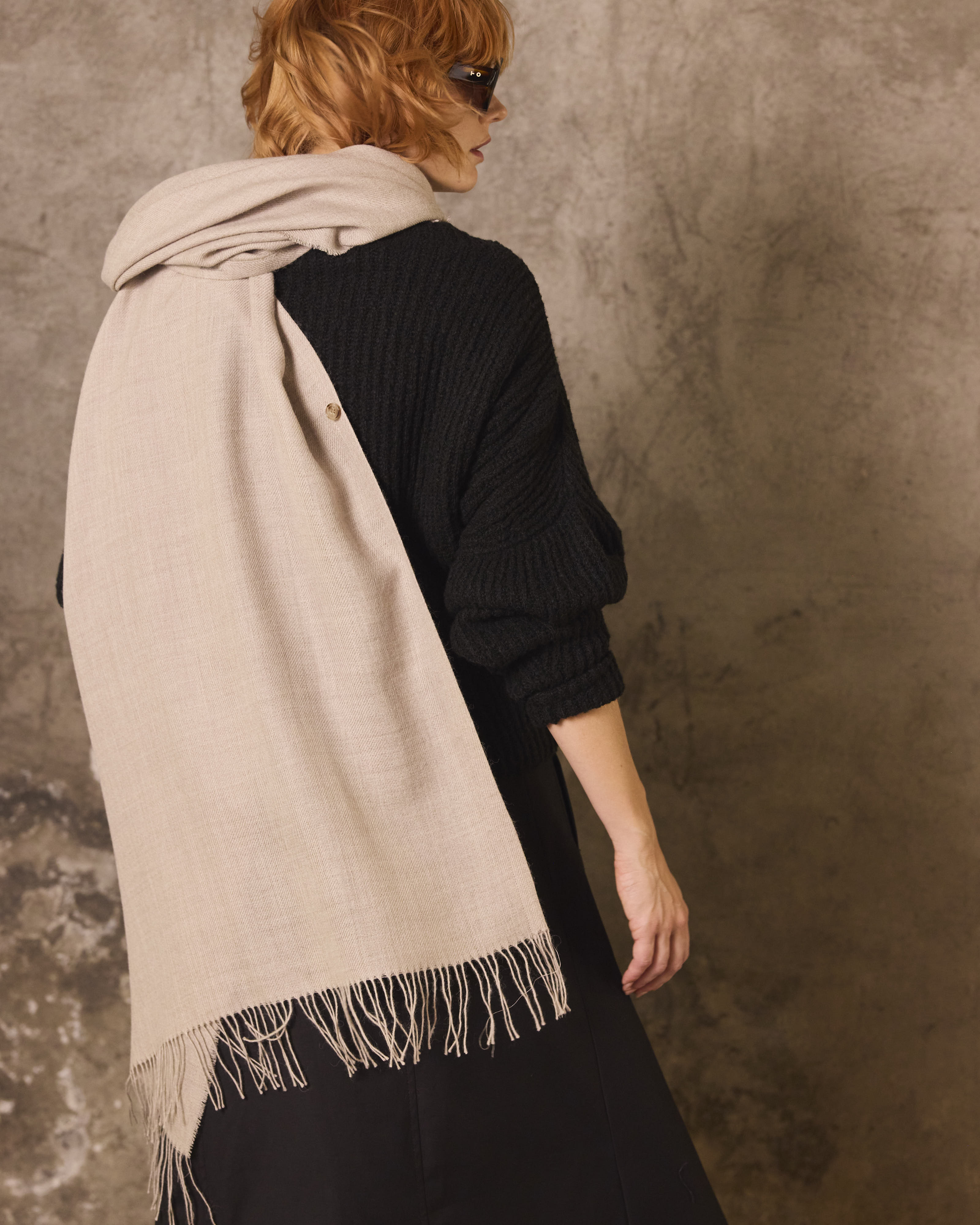 Bufanda Lavande 100% Baby Alpaca Champagne