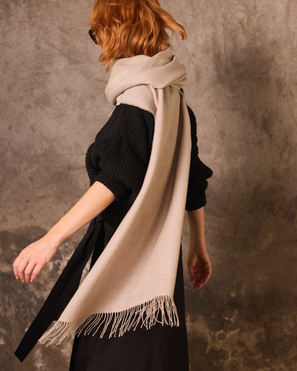 Bufanda Lavande 100% Baby Alpaca Champagne