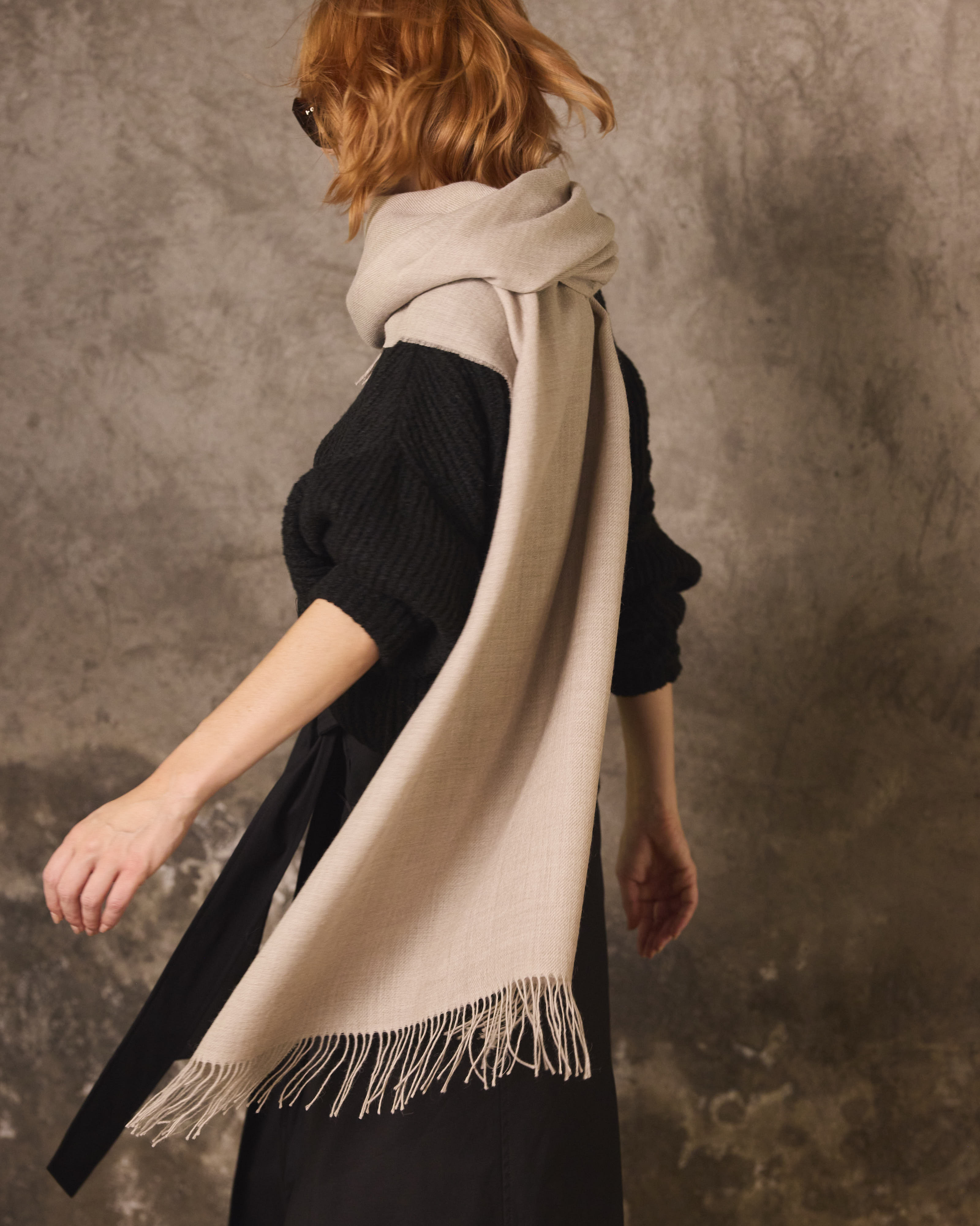 Bufanda Lavande 100% Baby Alpaca Champagne