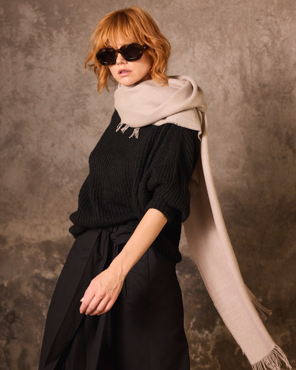 Bufanda Lavande 100% Baby Alpaca Champagne