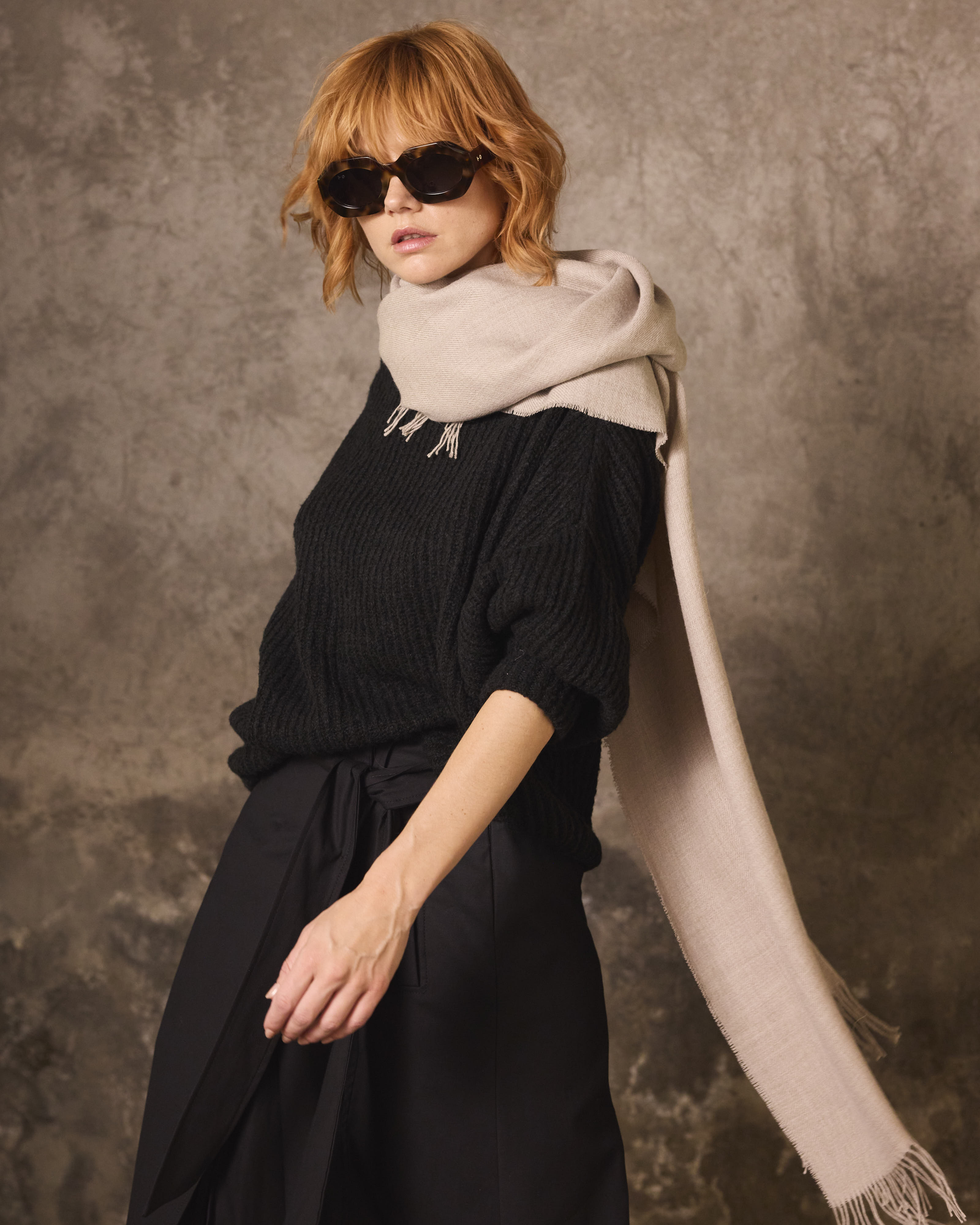 Bufanda Lavande 100% Baby Alpaca Champagne