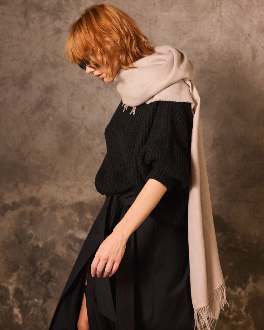 Bufanda Lavande 100% Baby Alpaca Champagne