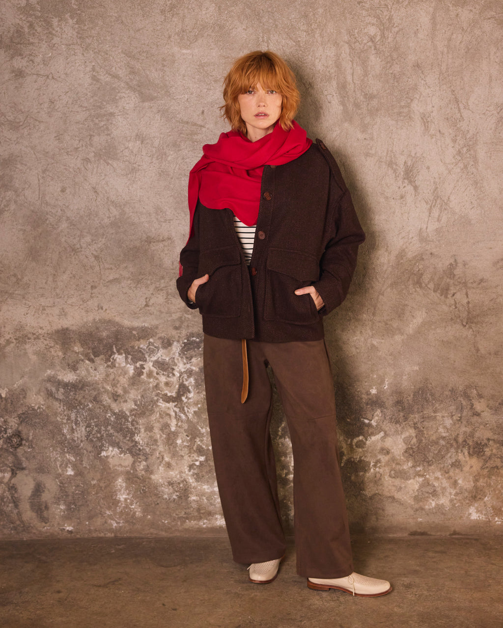 Bufanda Lavande 100% Baby Alpaca Roja