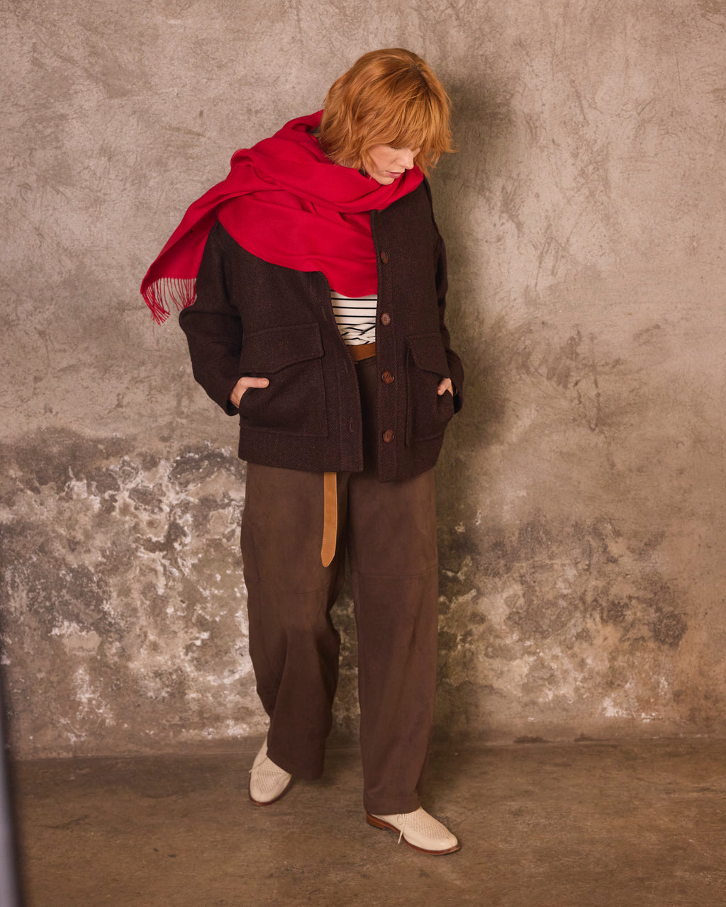 Bufanda Lavande 100% Baby Alpaca Roja