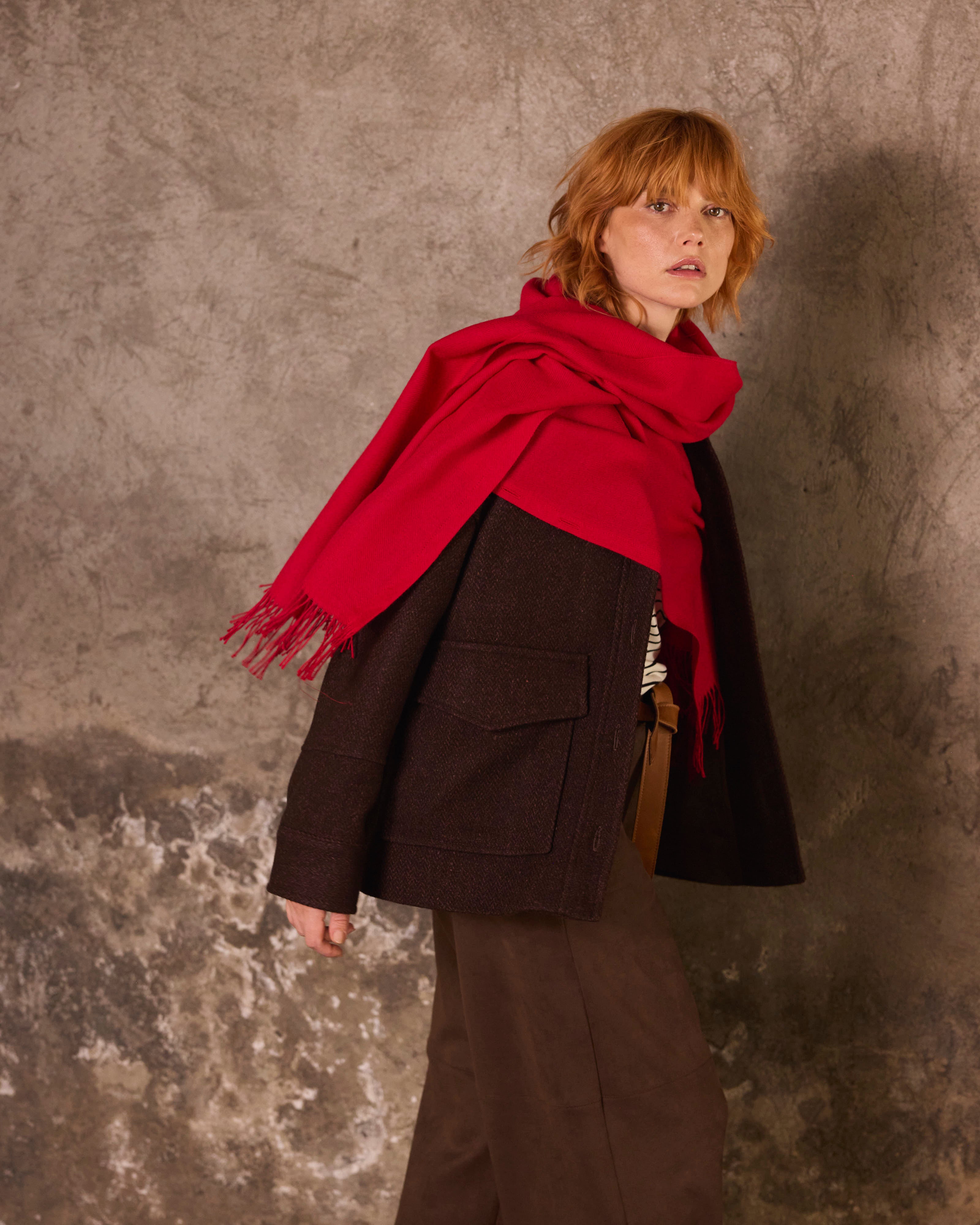 Bufanda Lavande 100% Baby Alpaca Roja