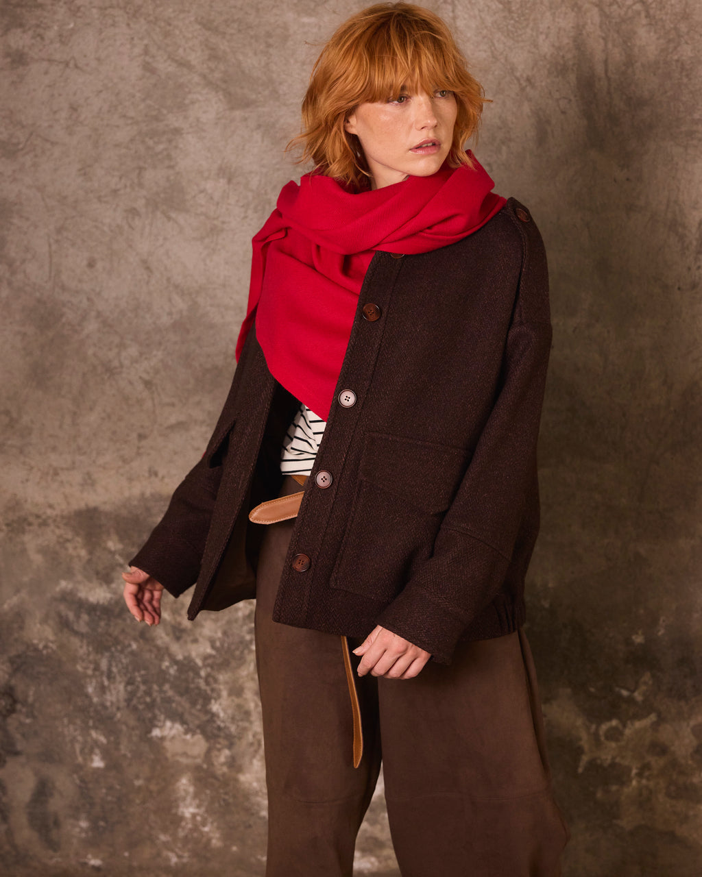 Bufanda Lavande 100% Baby Alpaca Roja