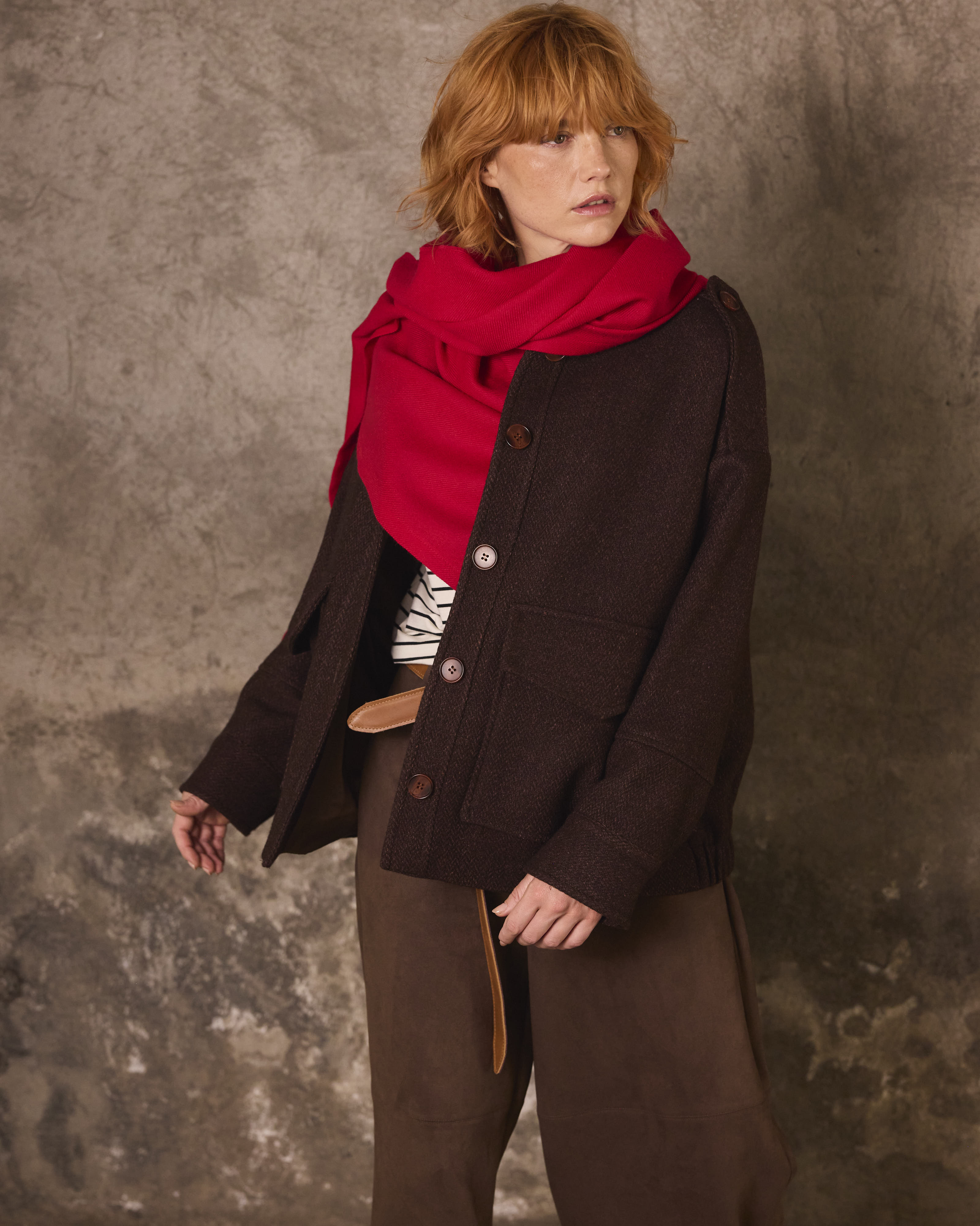 Bufanda Lavande 100% Baby Alpaca Roja