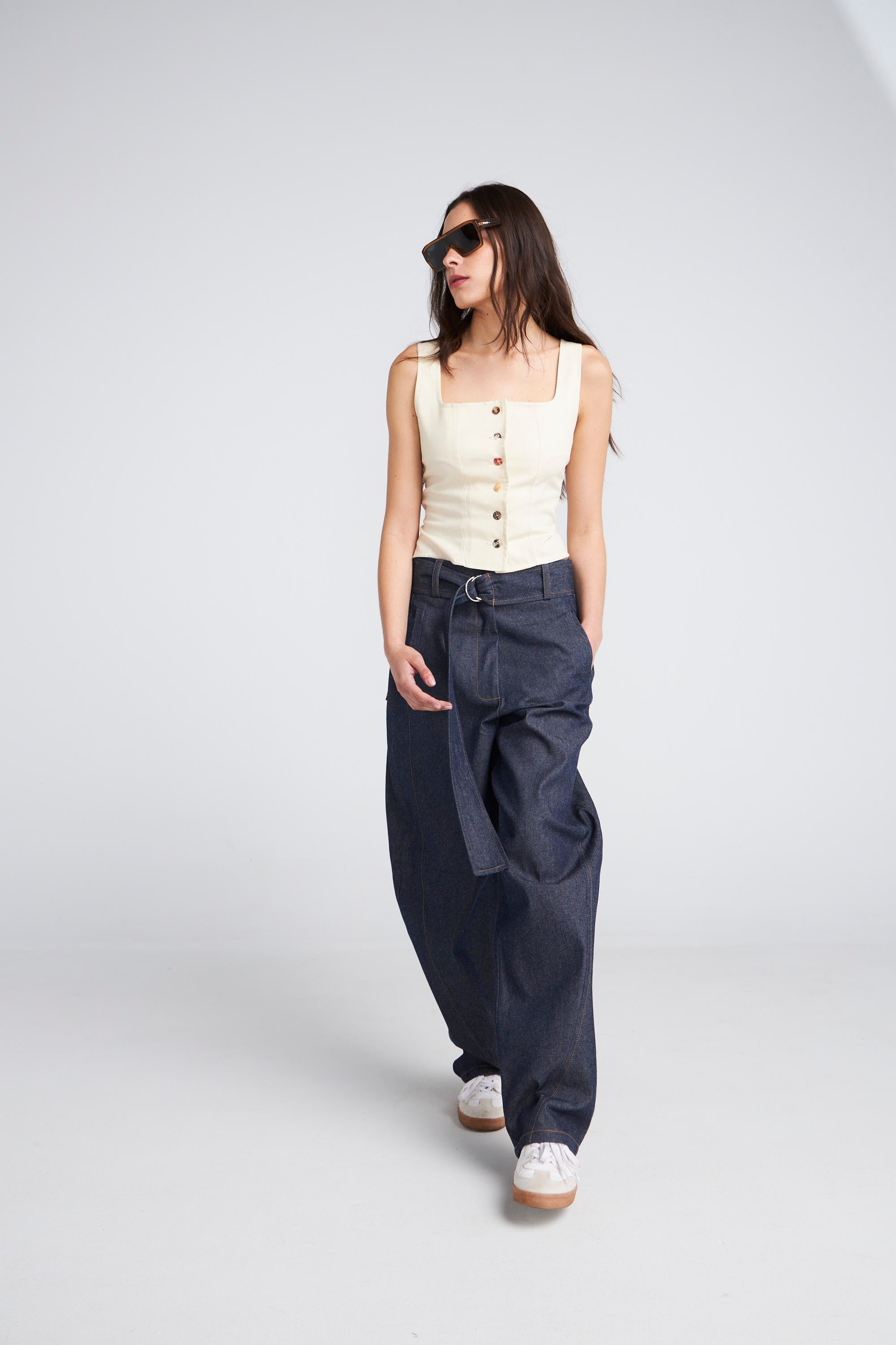 Top Varo Algodón Vainilla