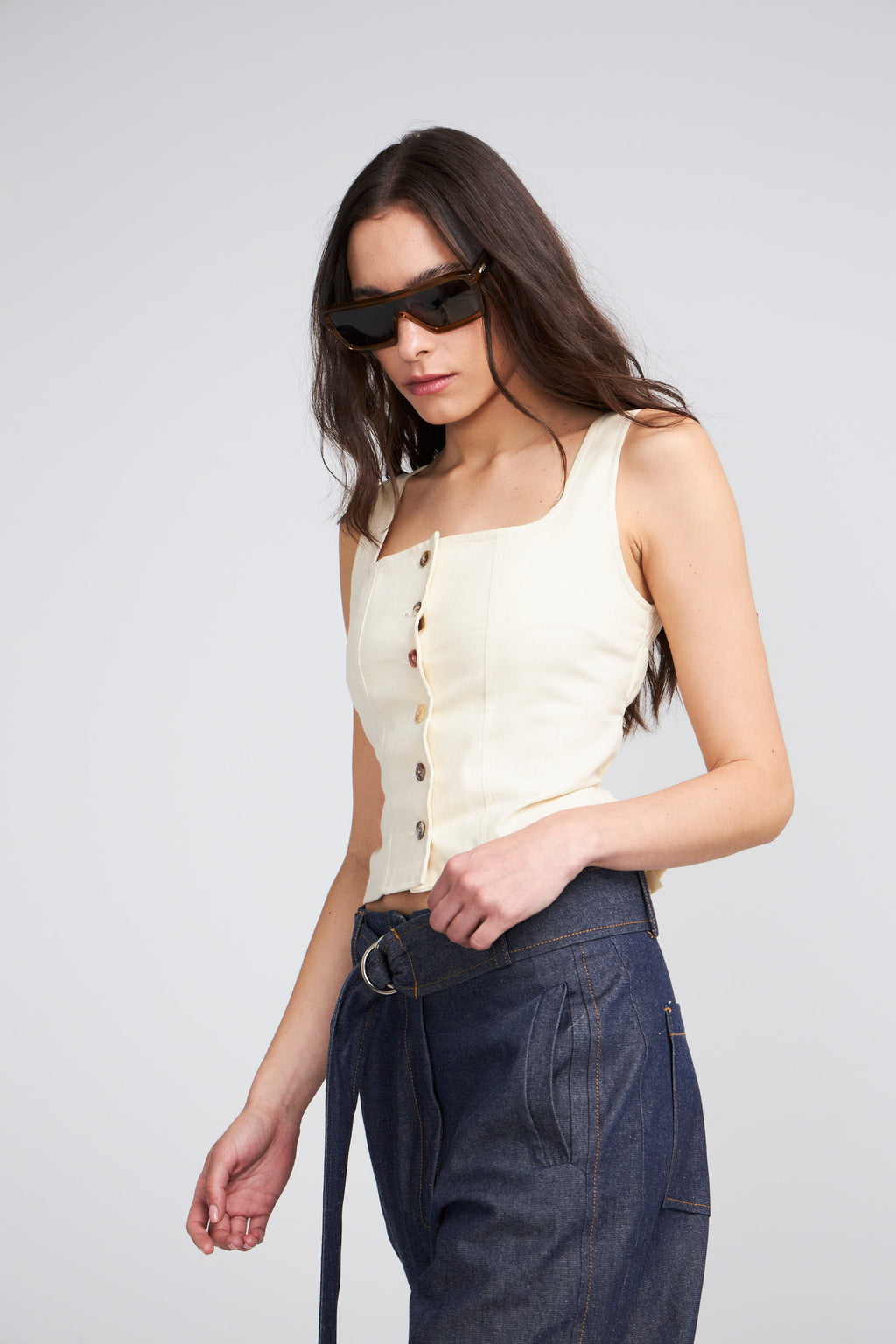 Top Varo Algodón Vainilla