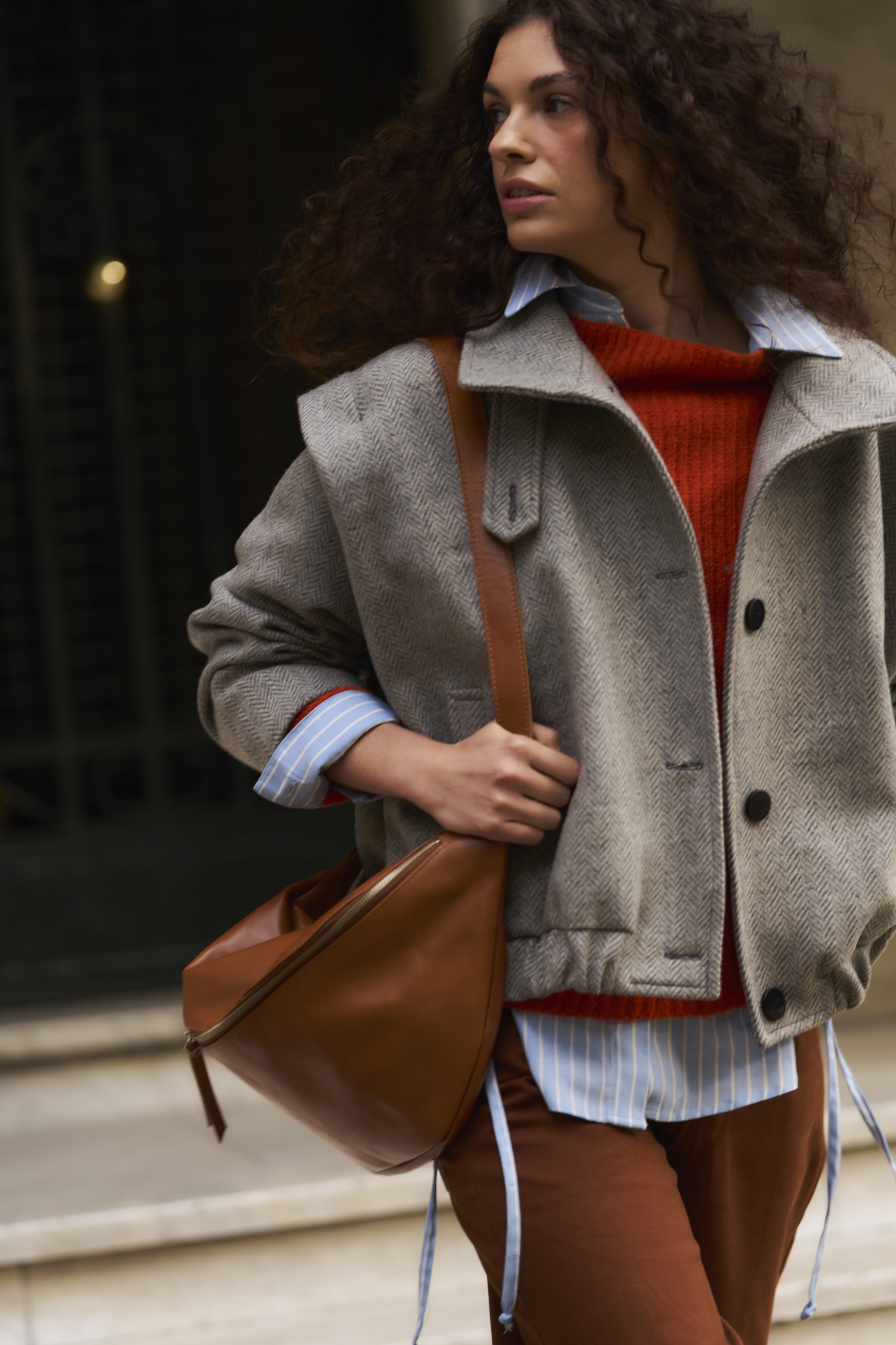 Chaqueta Magnetique Lana Espiga Gris