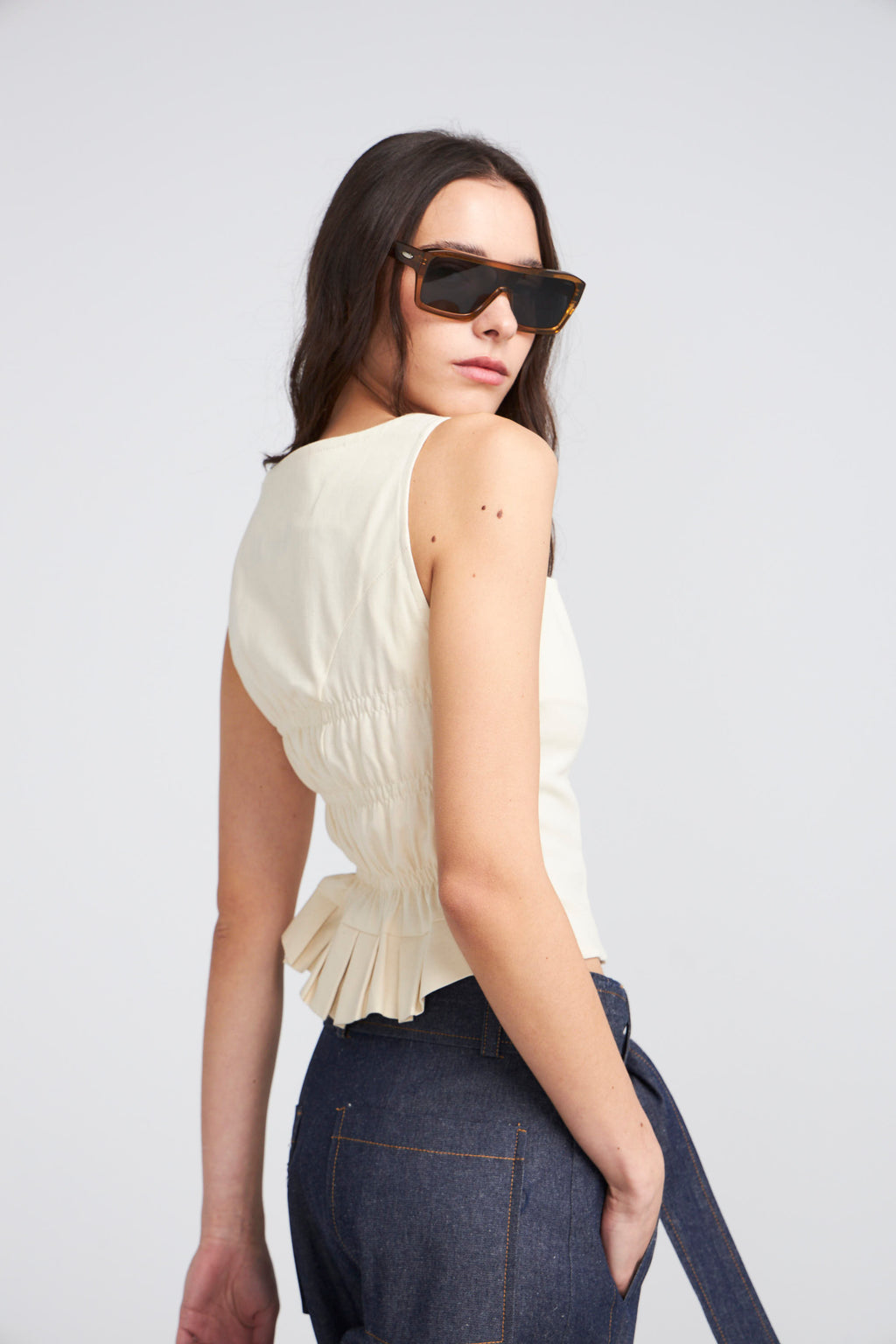 Top Varo Algodón Vainilla