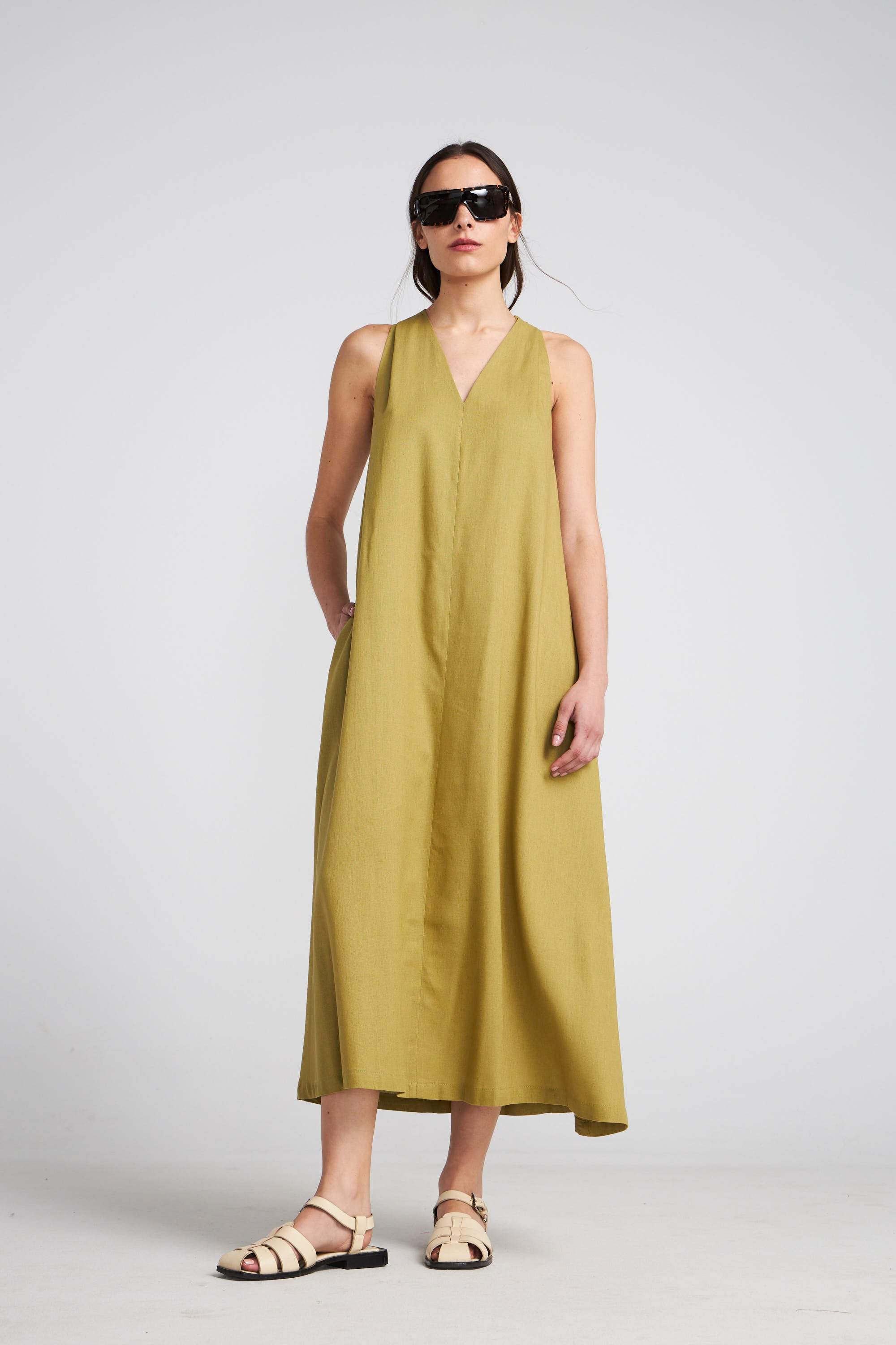 Vestido Cagliari Lino Verde