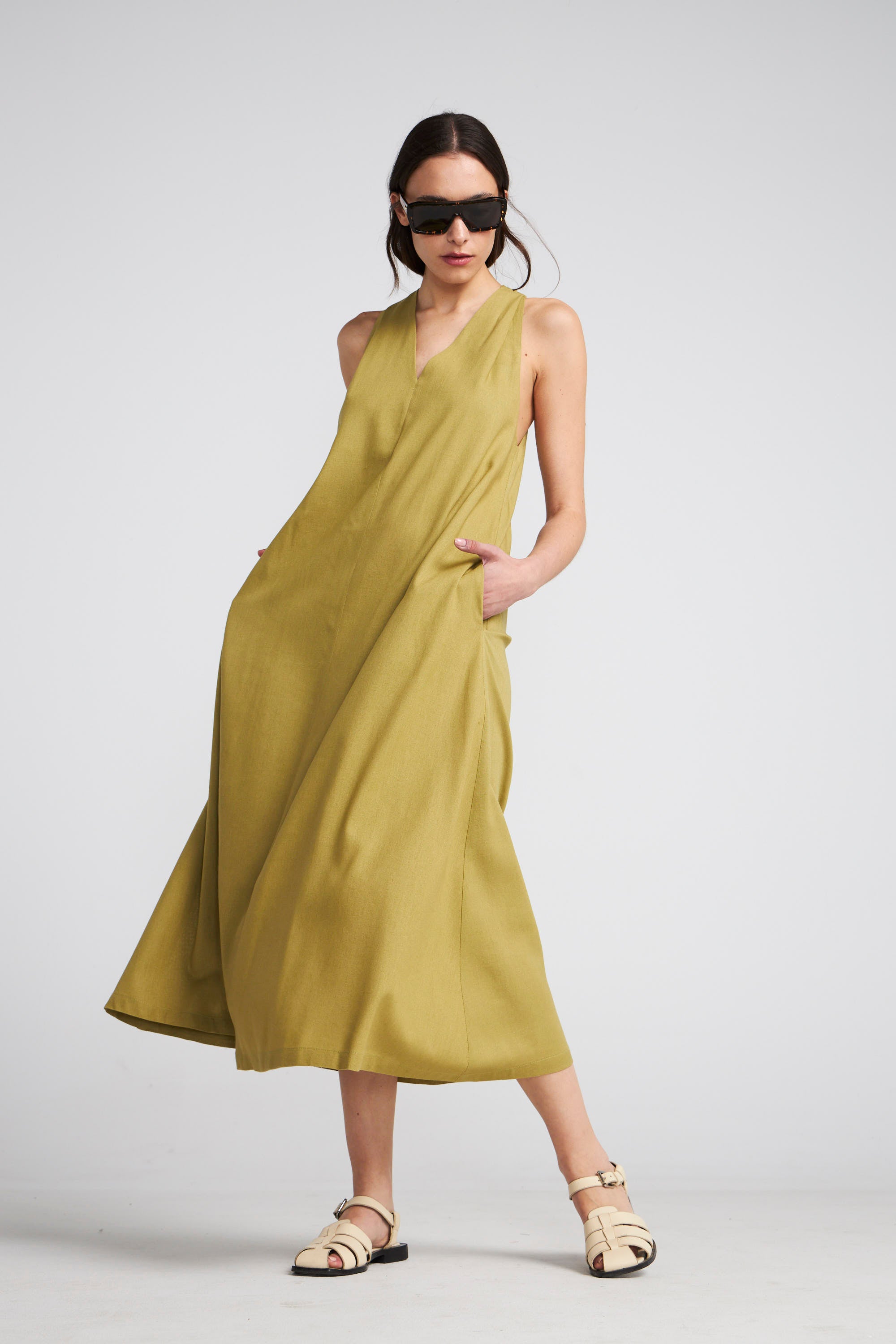 Vestido Cagliari Lino Verde