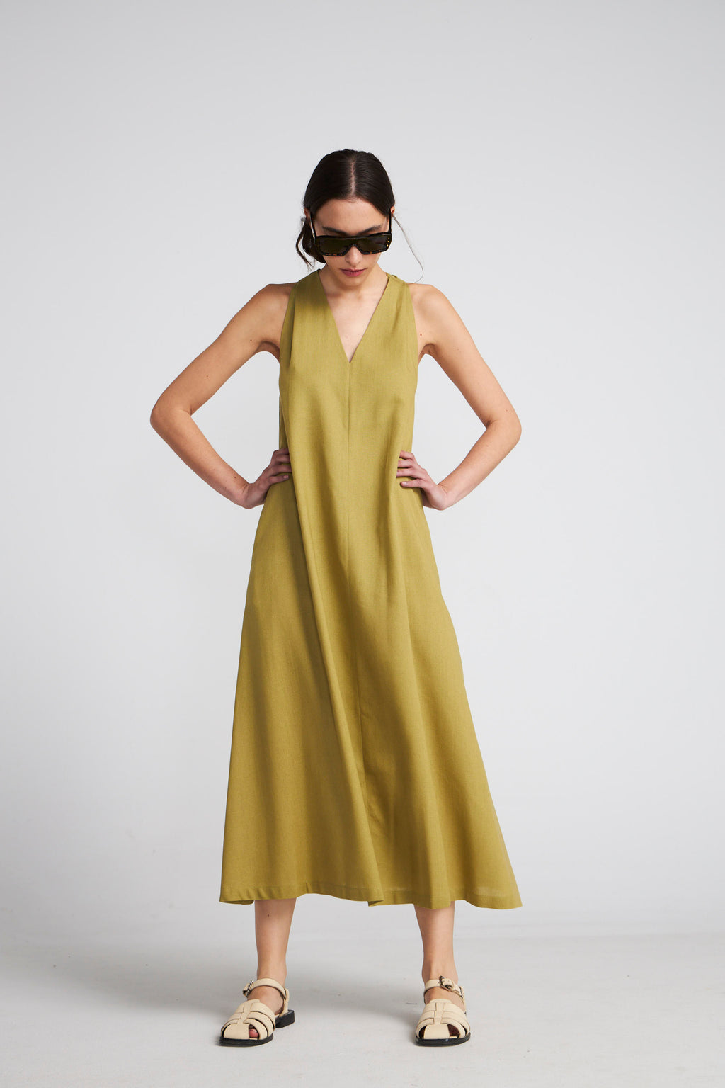 Vestido Cagliari Lino Verde