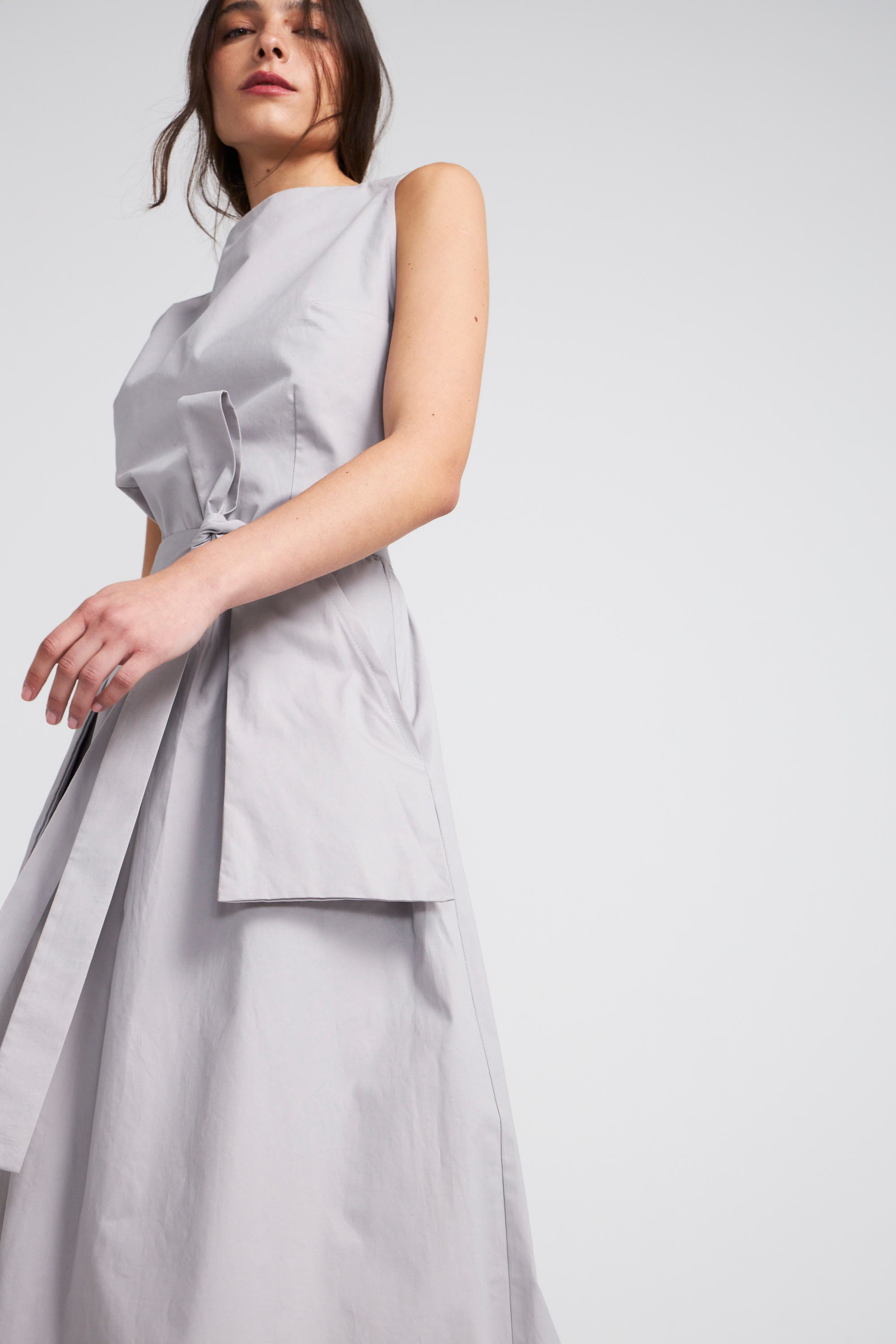 Vestido Lebrun Algodón Gris Perla