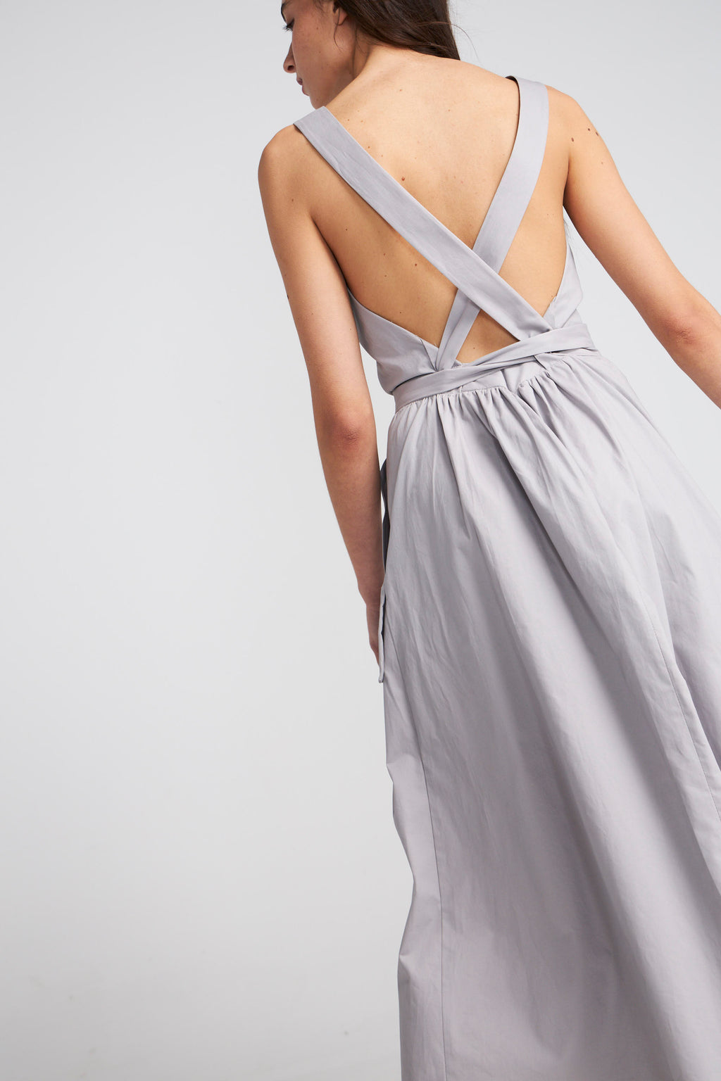 Vestido Lebrun Algodón Gris Perla