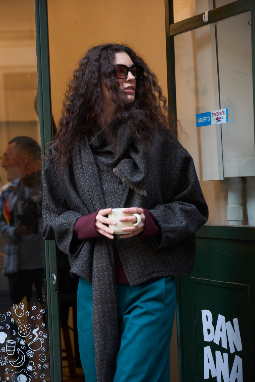Chaqueta Derive Lana Cuadrillé Gris Marengo