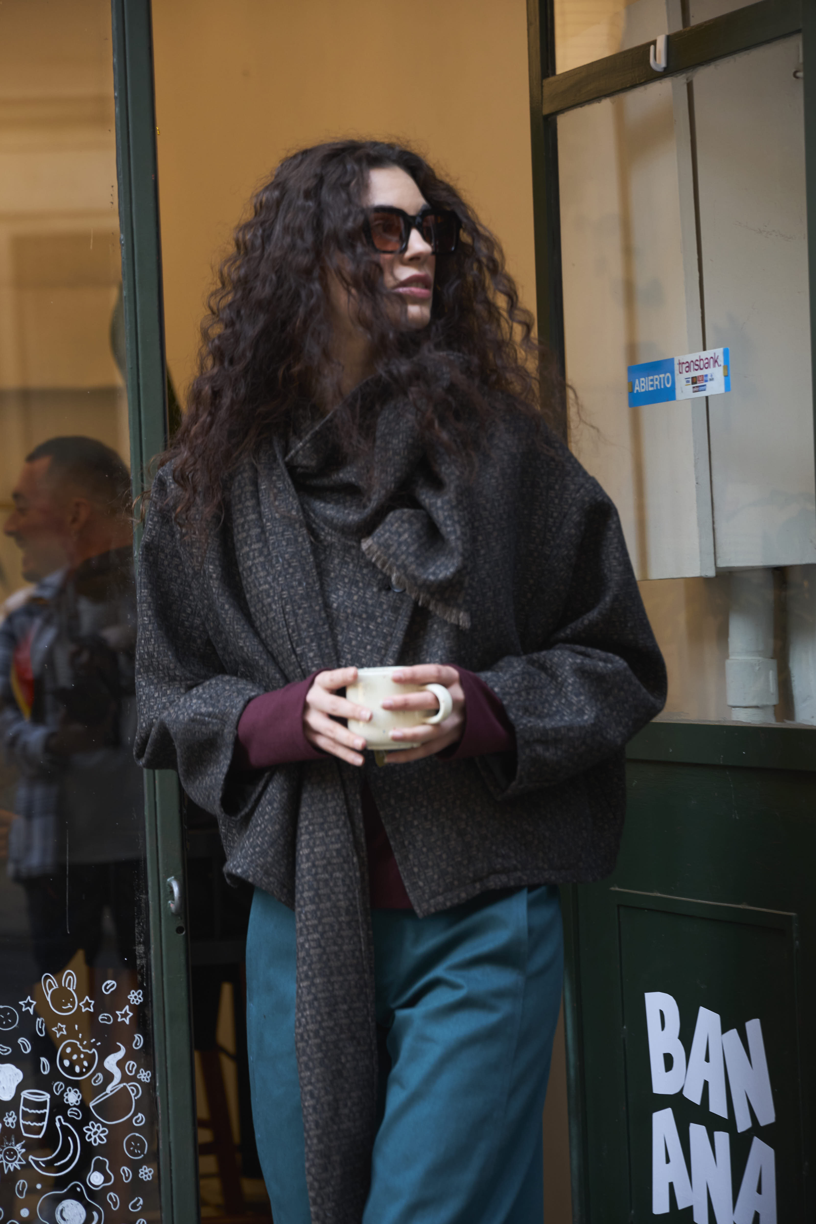 Chaqueta Derive Lana Cuadrillé Gris Marengo