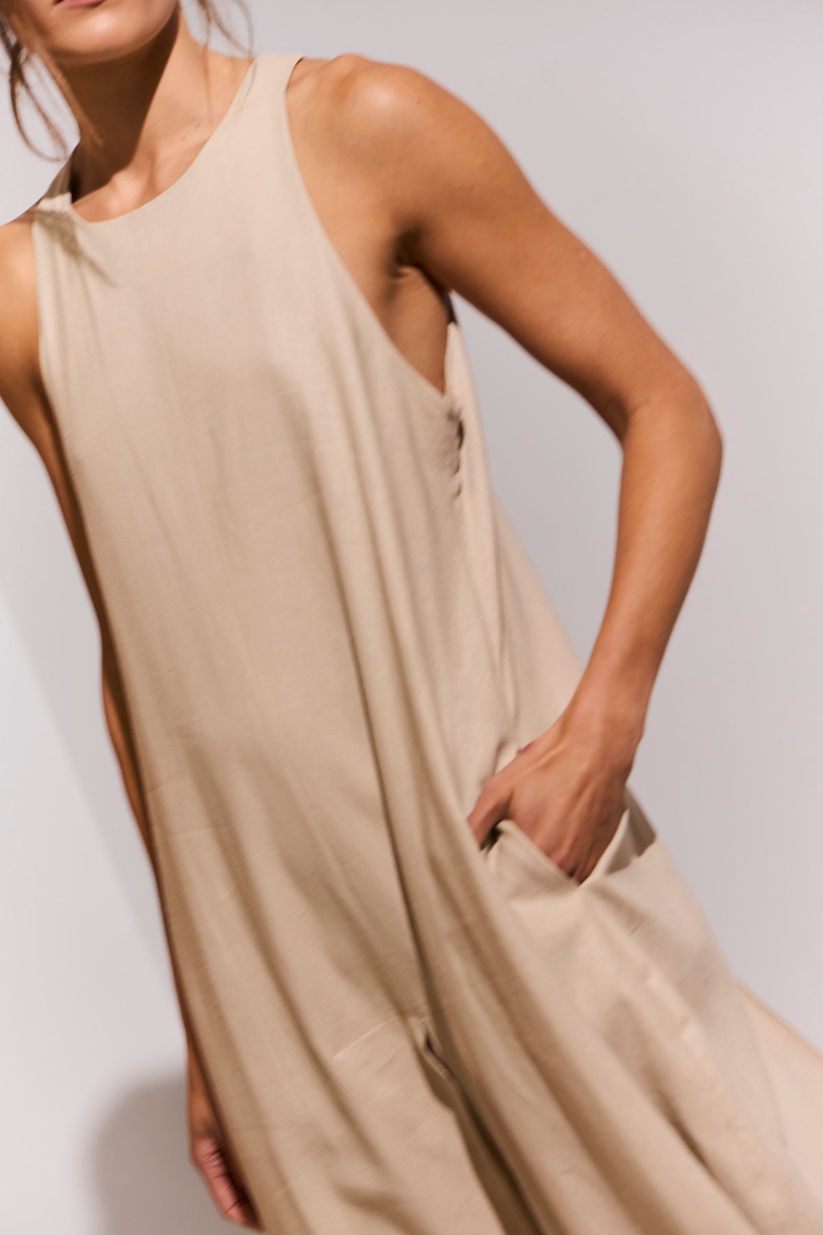 Vestido Globo Lueur Lino Beige