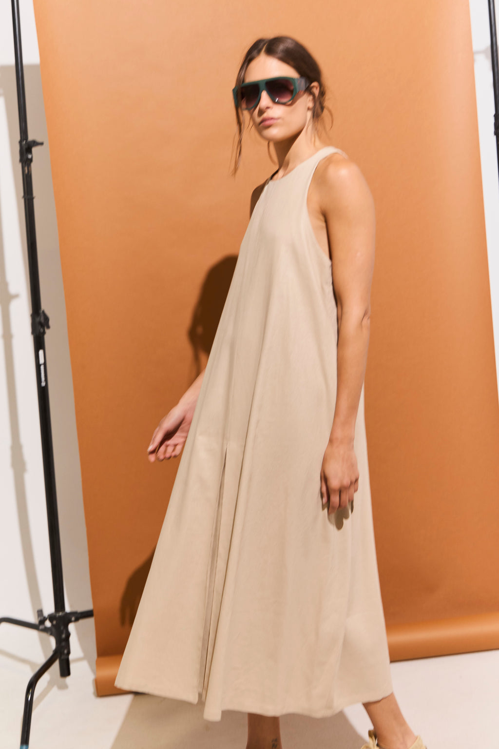 Vestido Globo Lueur Lino Beige