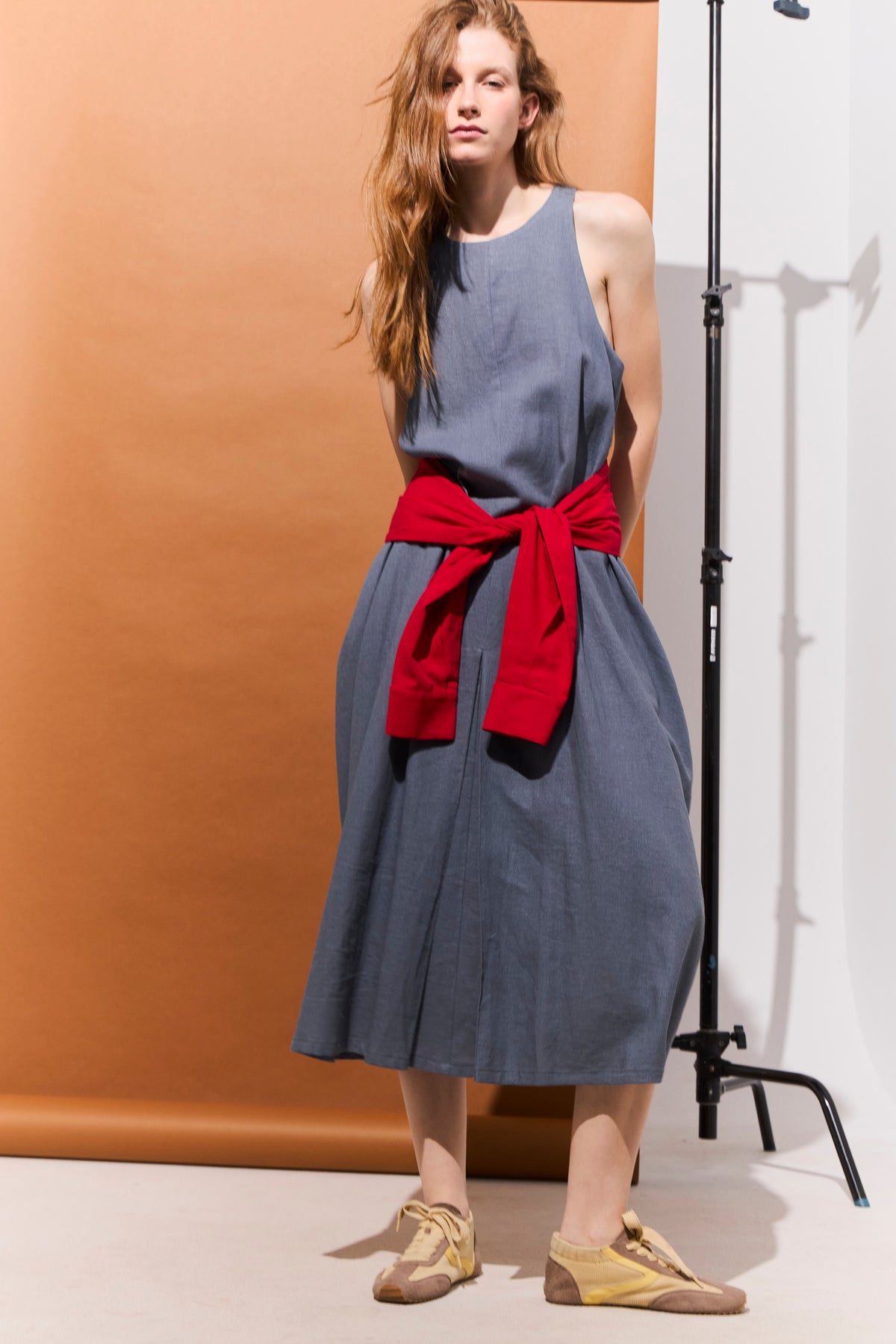 Vestido Globo Lueur Lino Gris Acero