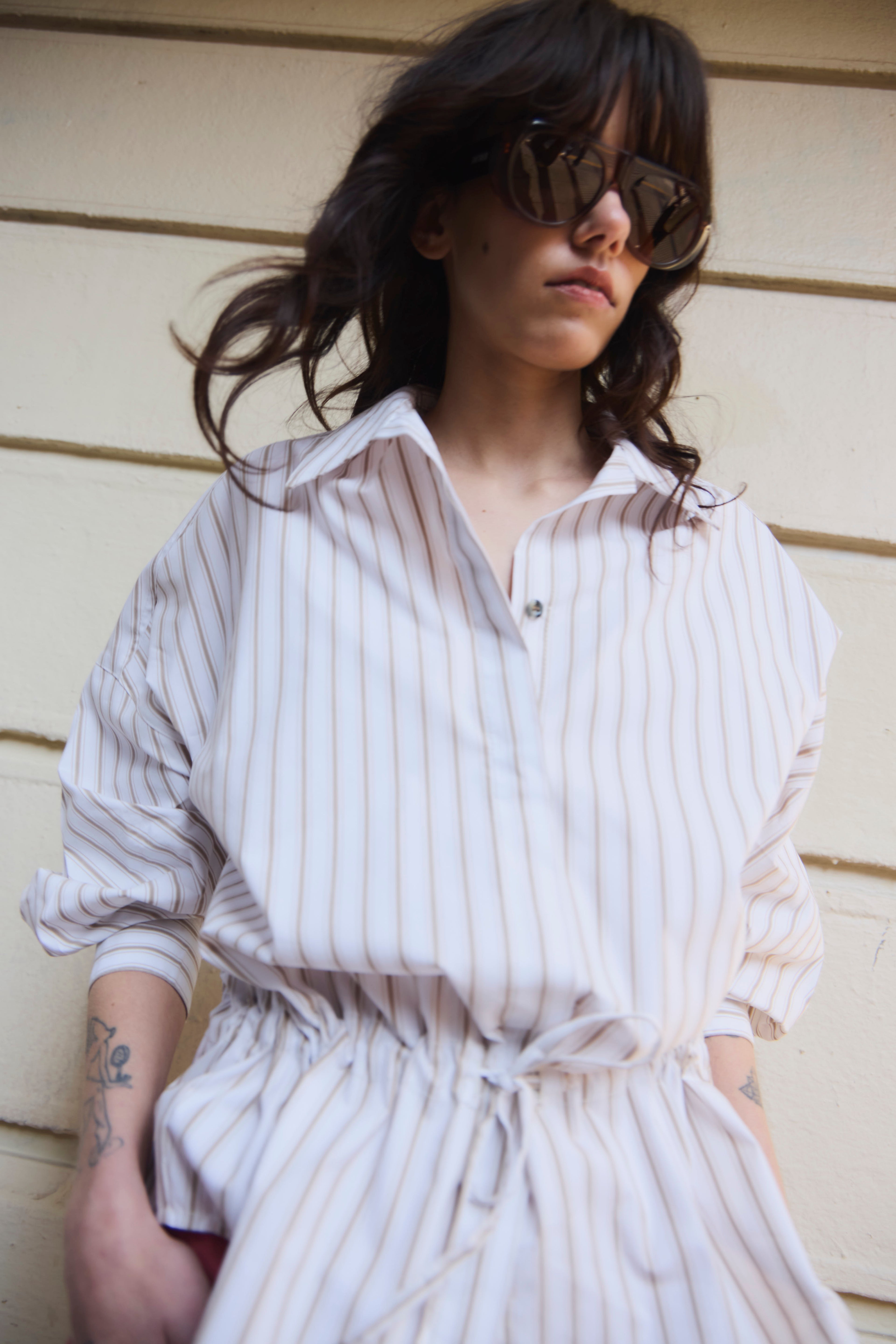 Blusa Ecume Listada Beige