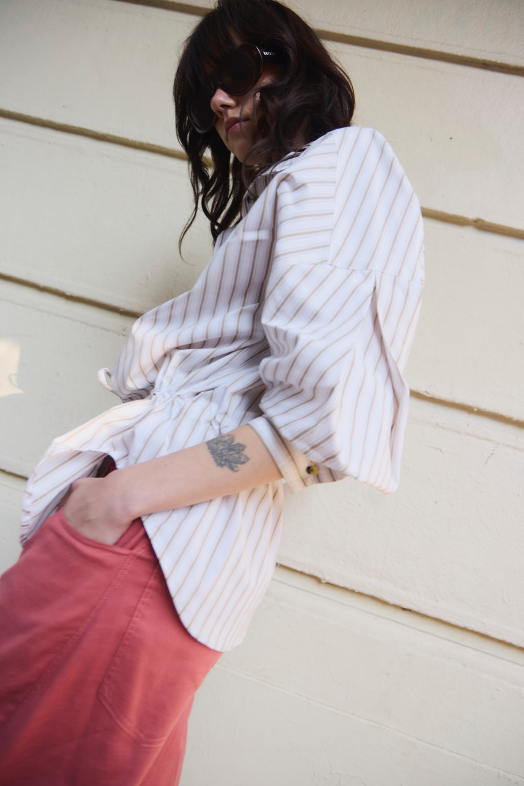 Blusa Ecume Listada Beige