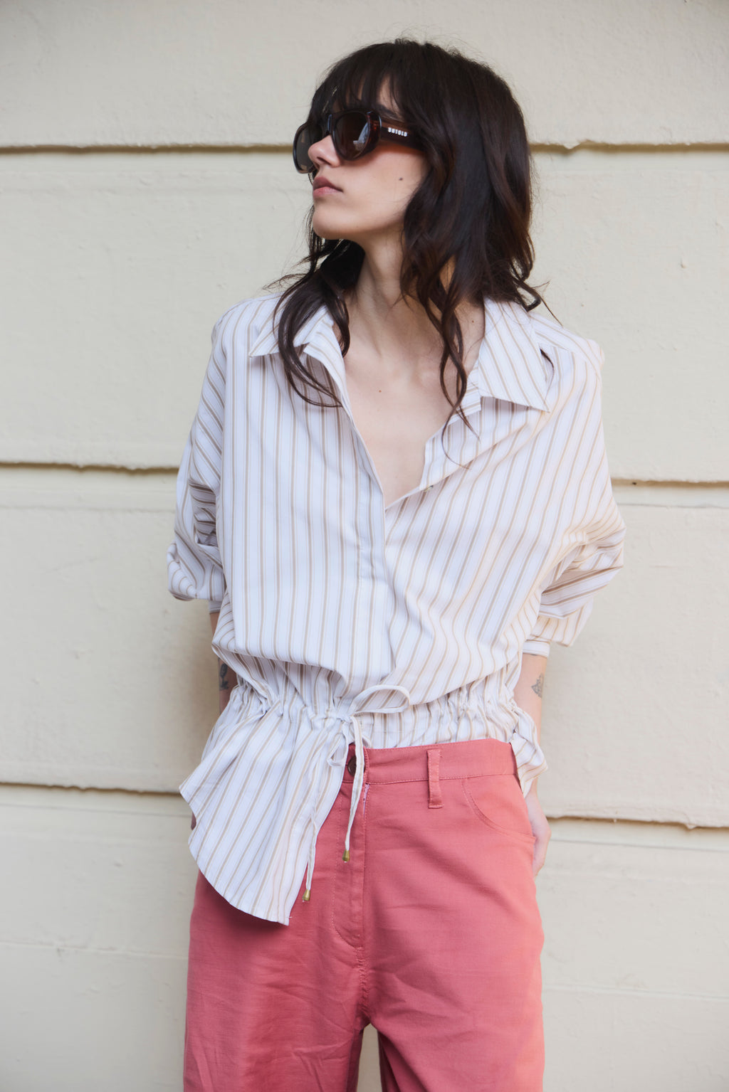 Blusa Ecume Listada Beige