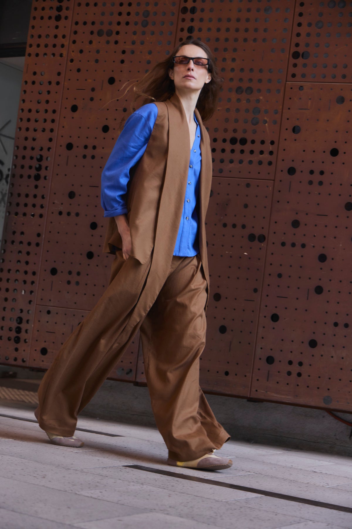 Blazer Sin Mangas Foulard Café