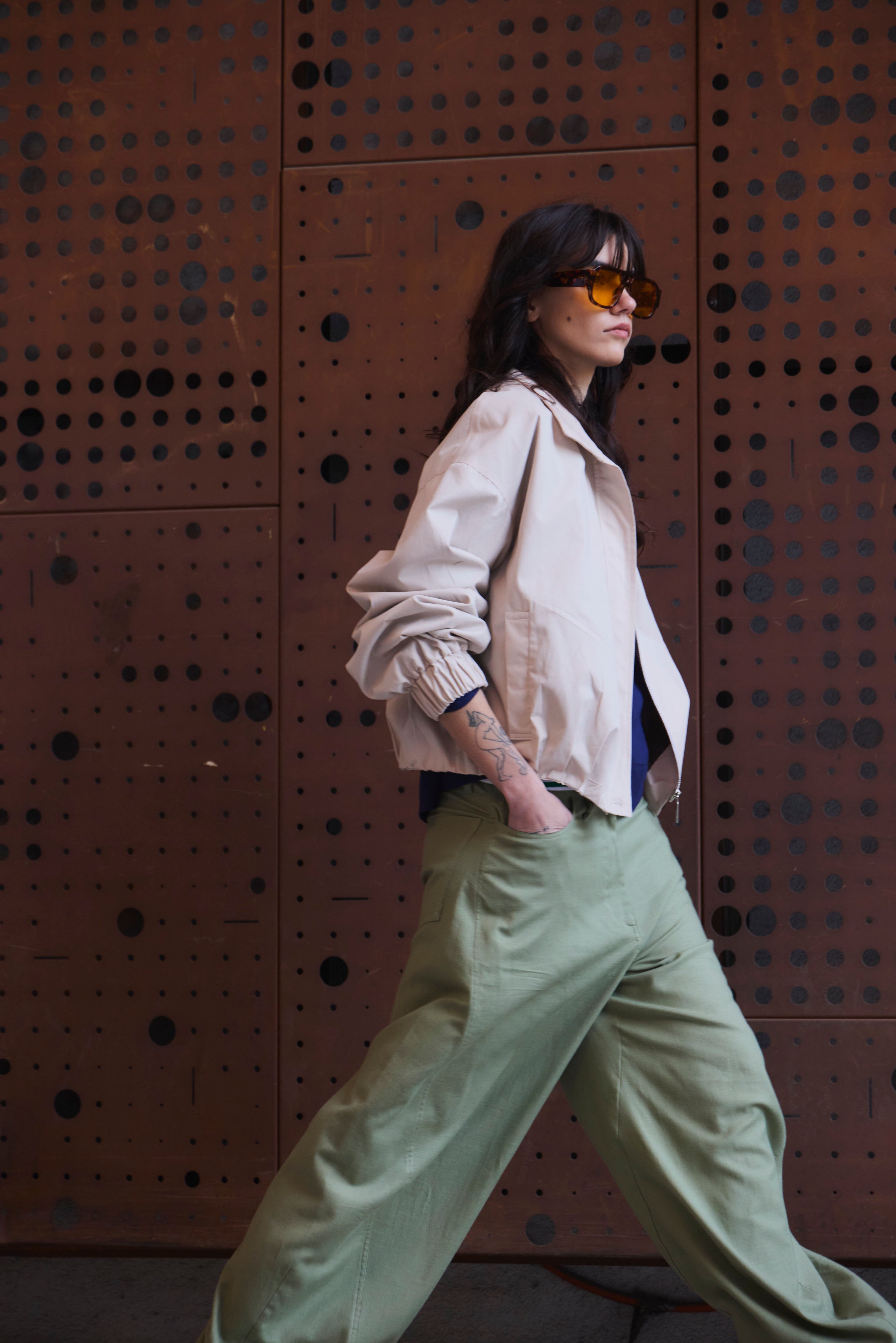 Bomber Vibrance Gabardina Crema