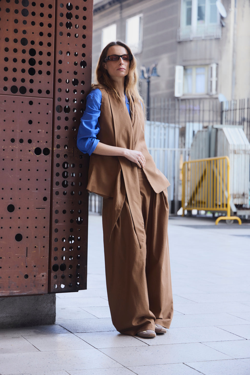 Blazer Sin Mangas Foulard Café
